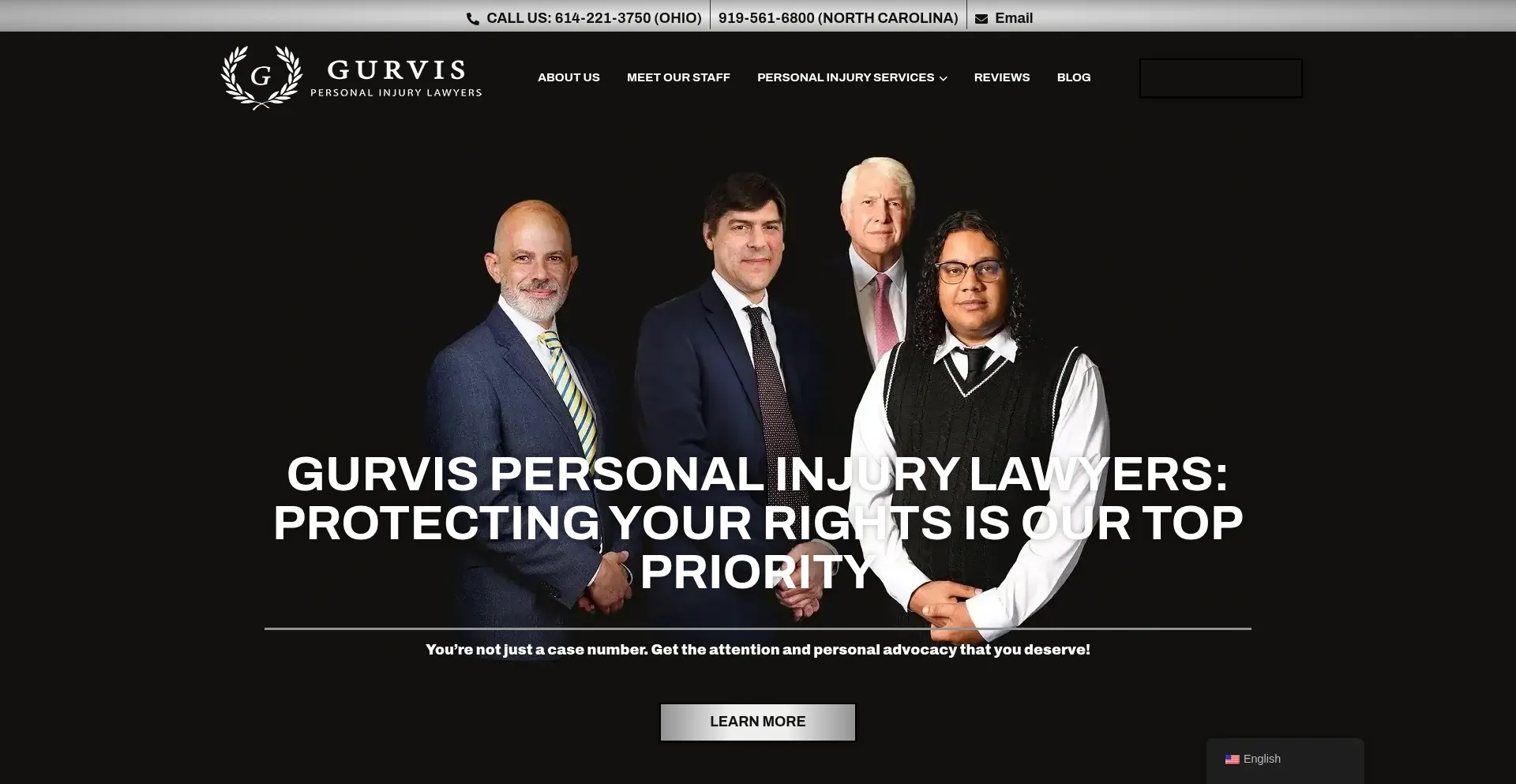 Website screenshot of Gurvispersonalinjurylawyers.com