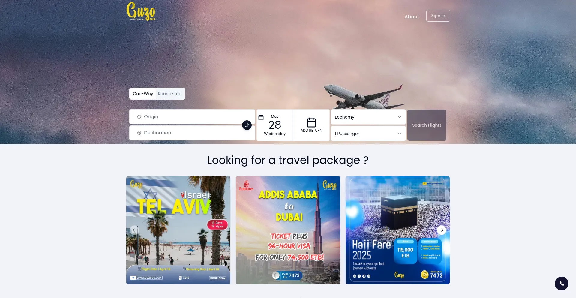 Website screenshot of Guzogo.com