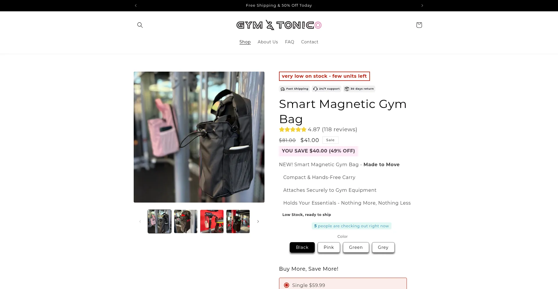 Website screenshot of Gymandtonic.co