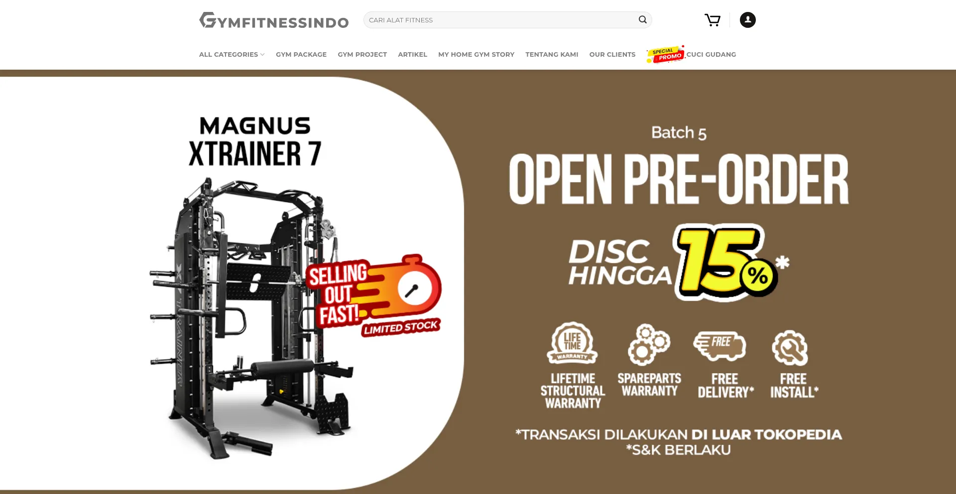 Website screenshot of Gymfitnessindo.com