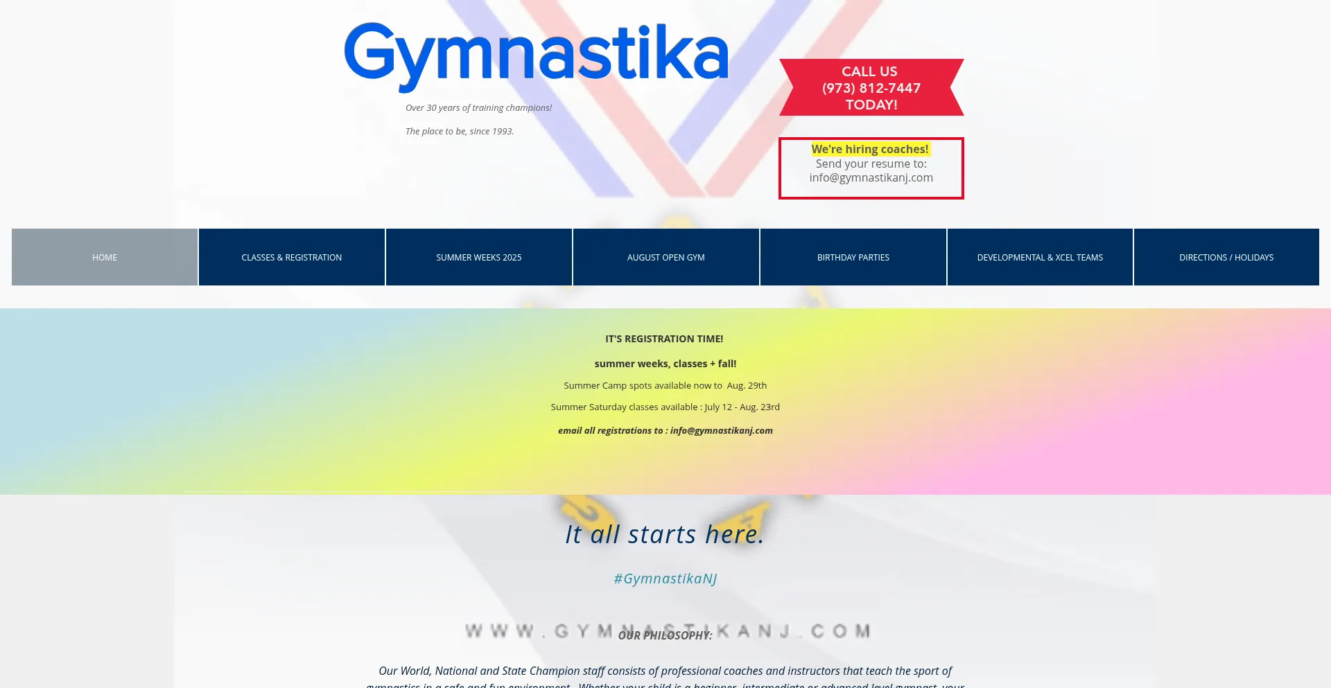 Website screenshot of Gymnastikanj.com