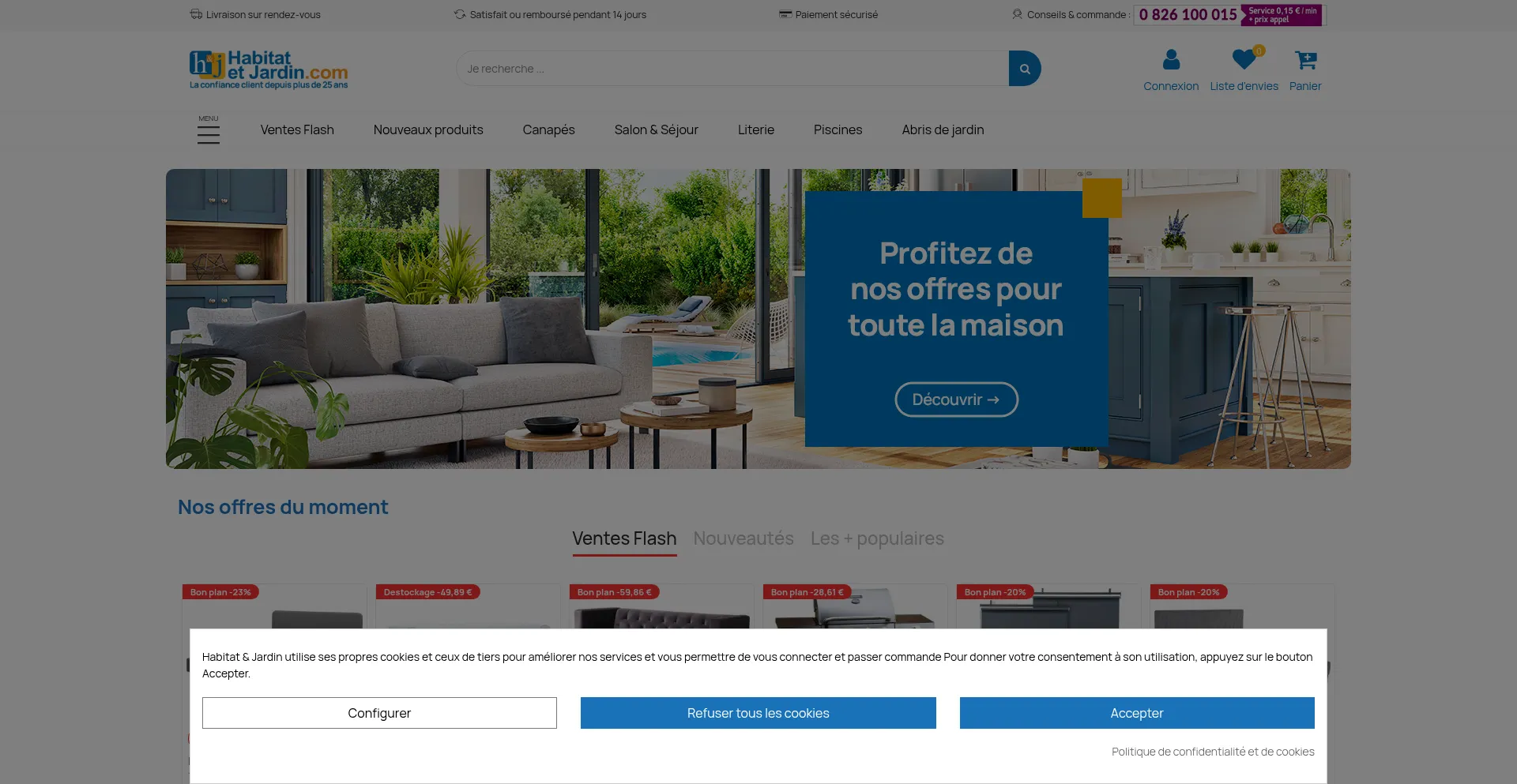 Website screenshot of Habitatetjardin.com