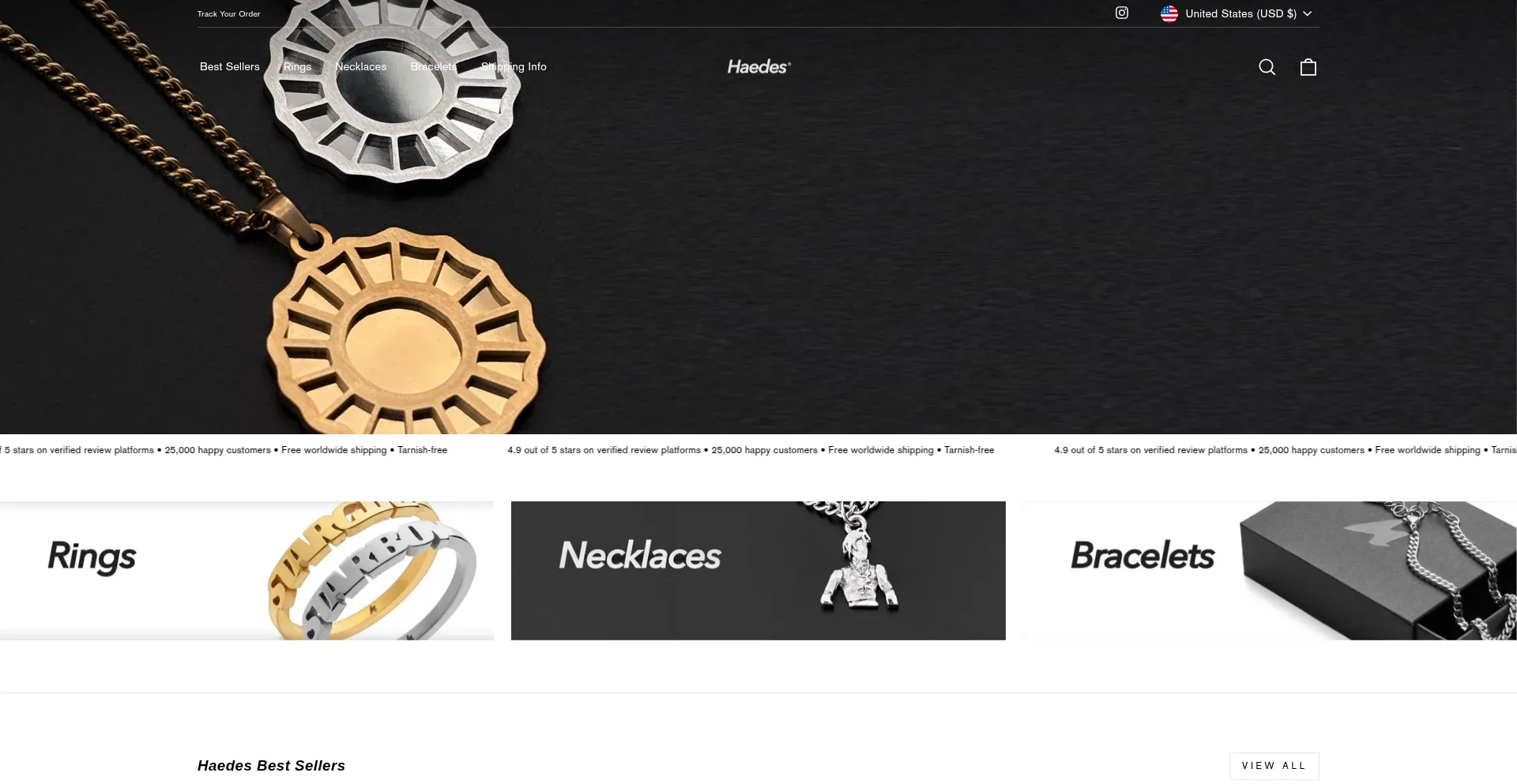 Website screenshot of Haedes.com
