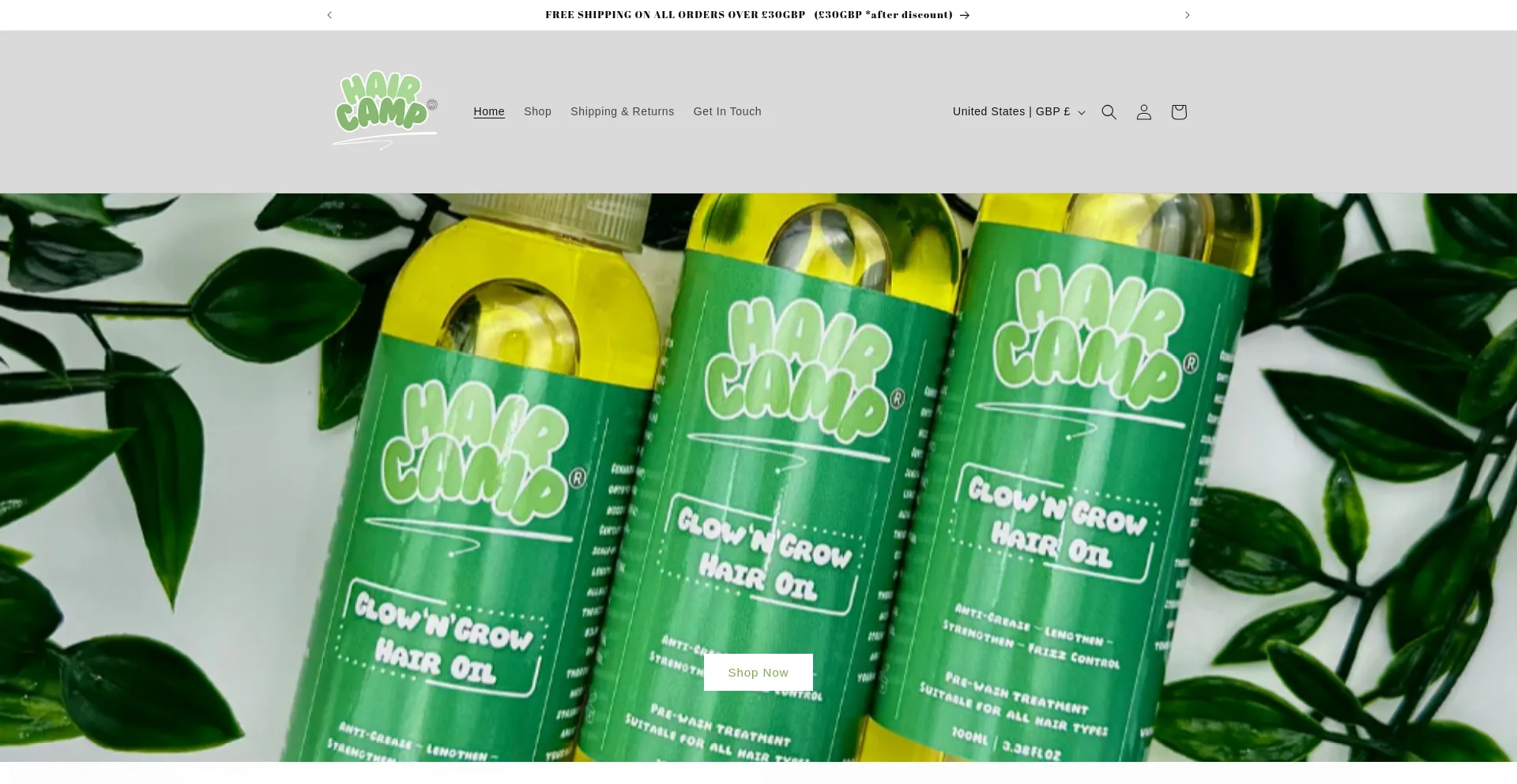 Website screenshot of Haircampuk.com