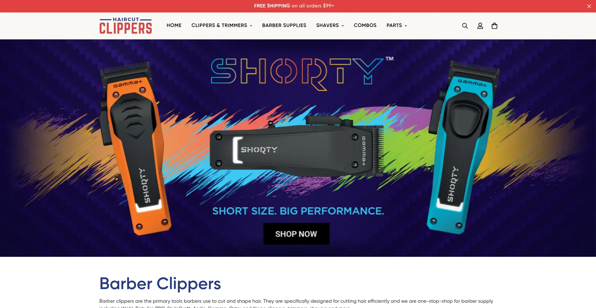 Website screenshot of Haircutclippers.com