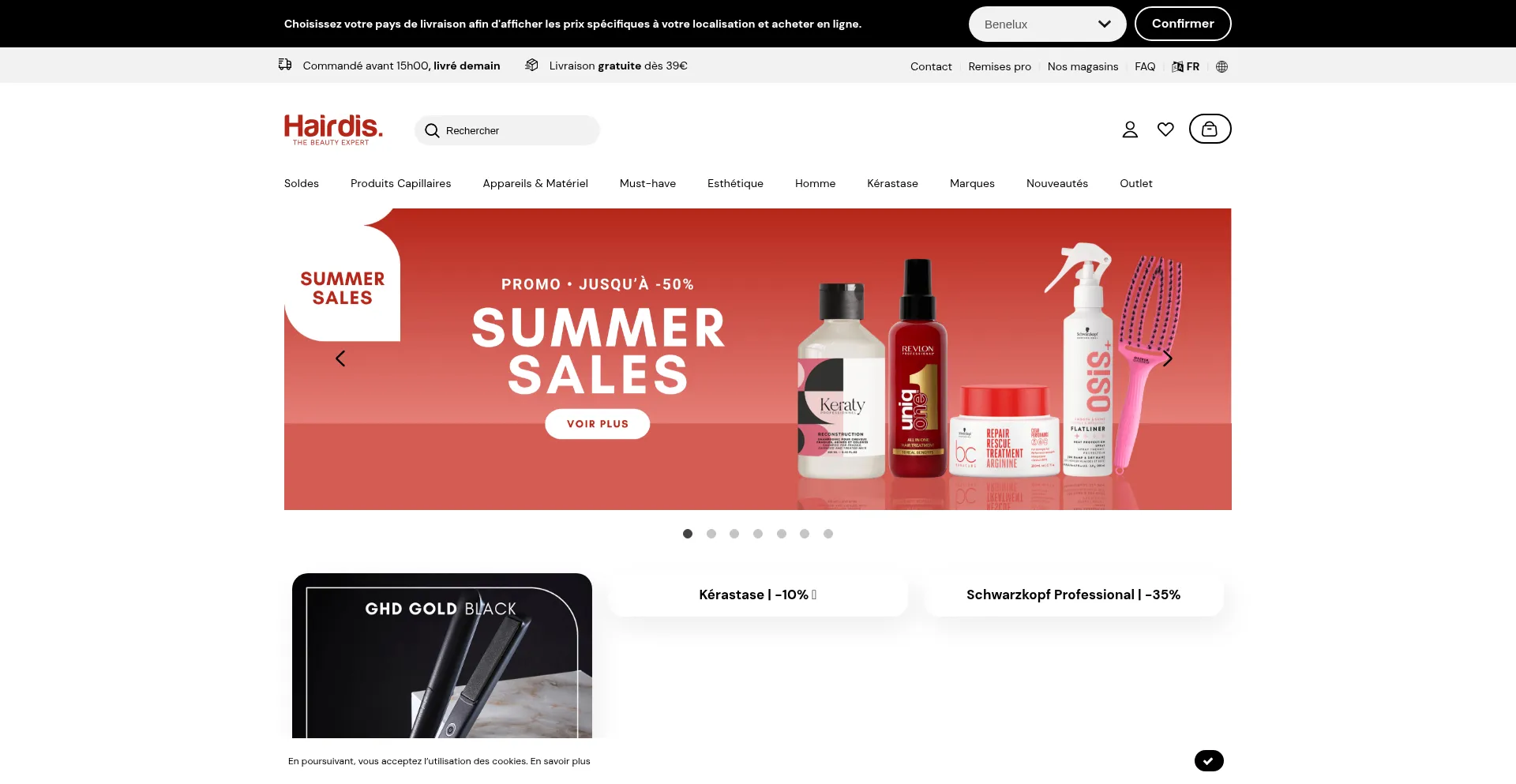 Website screenshot of Hairdis.com