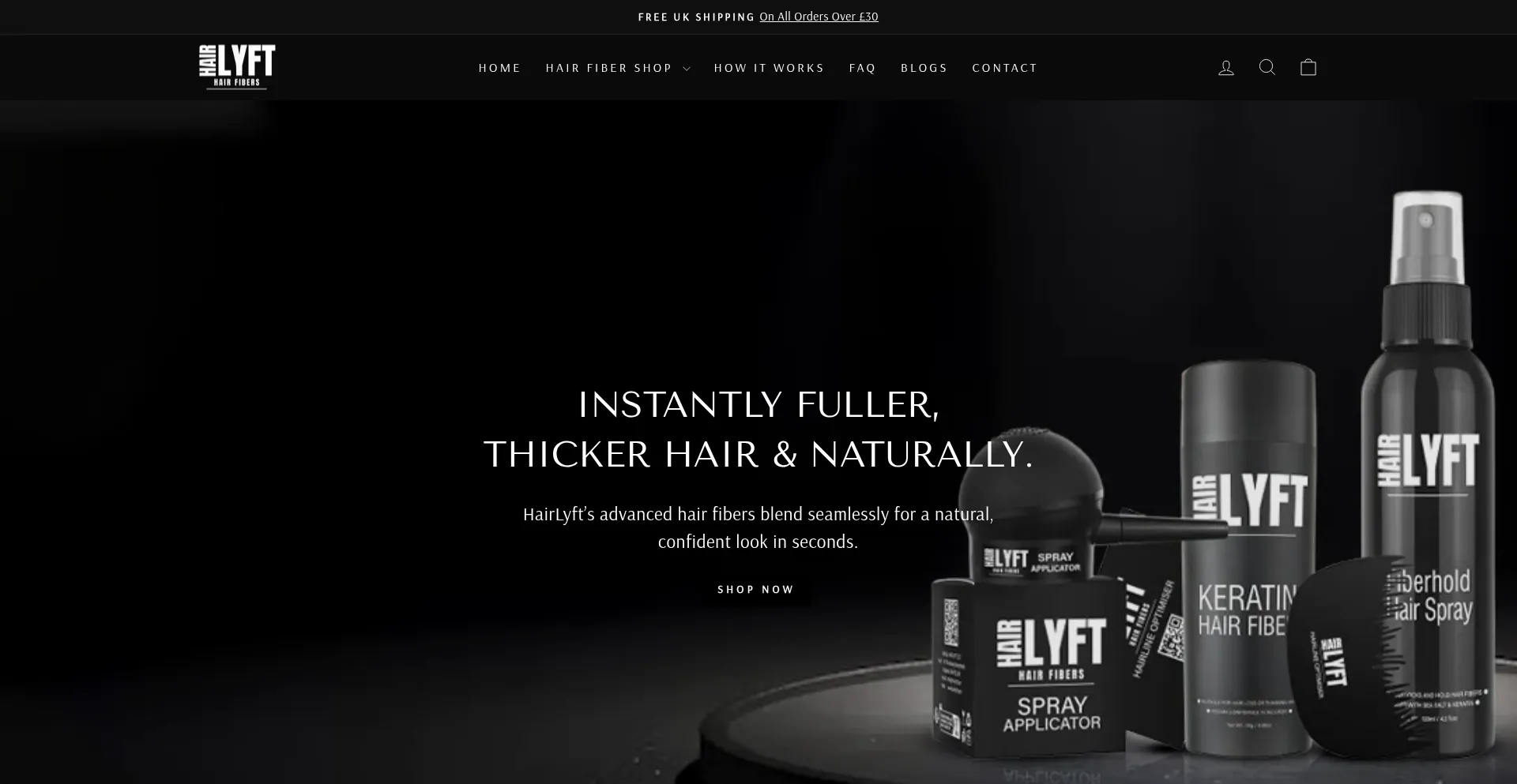 Website screenshot of Hairlyft.com