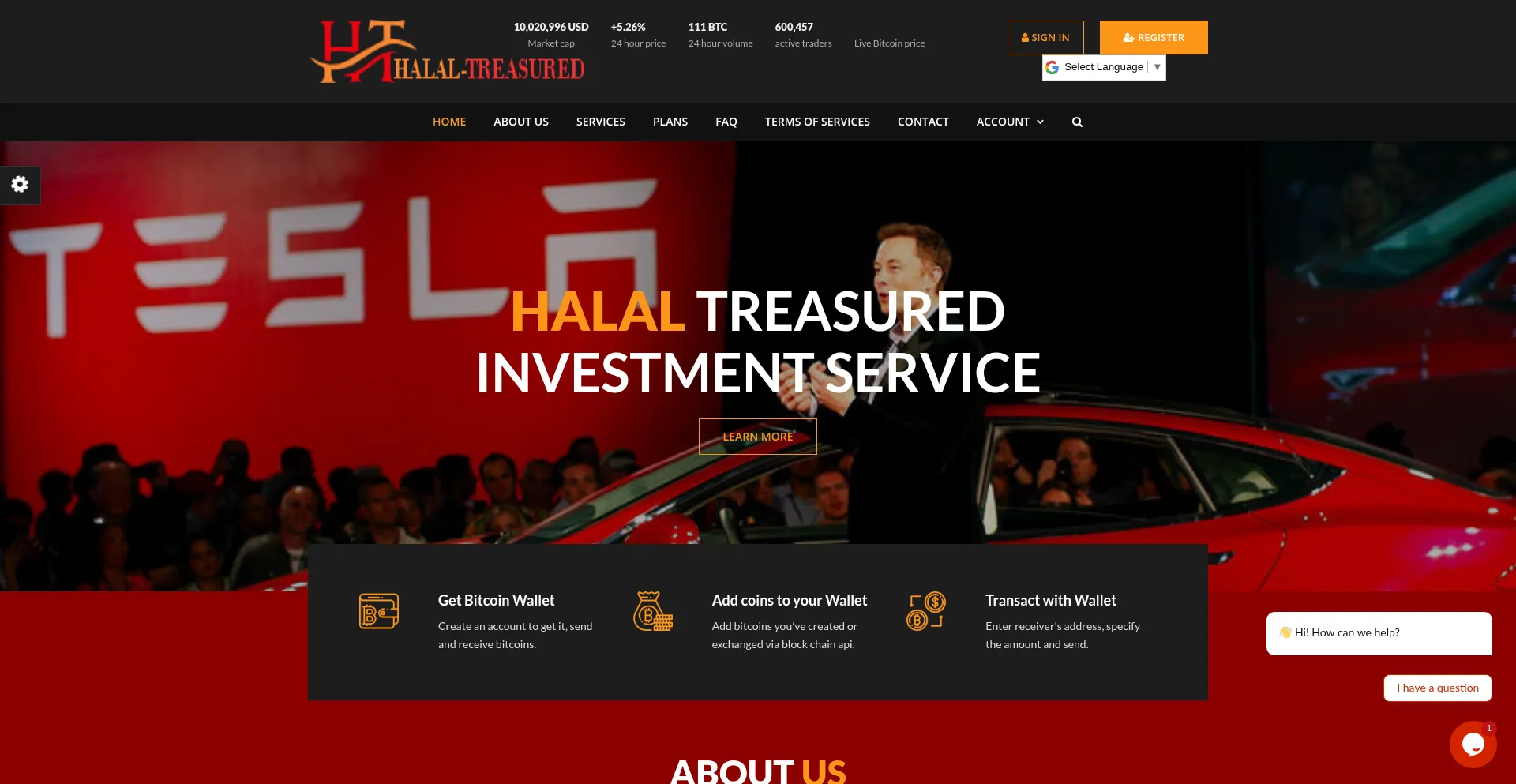 Website screenshot of Halal-treasured.org