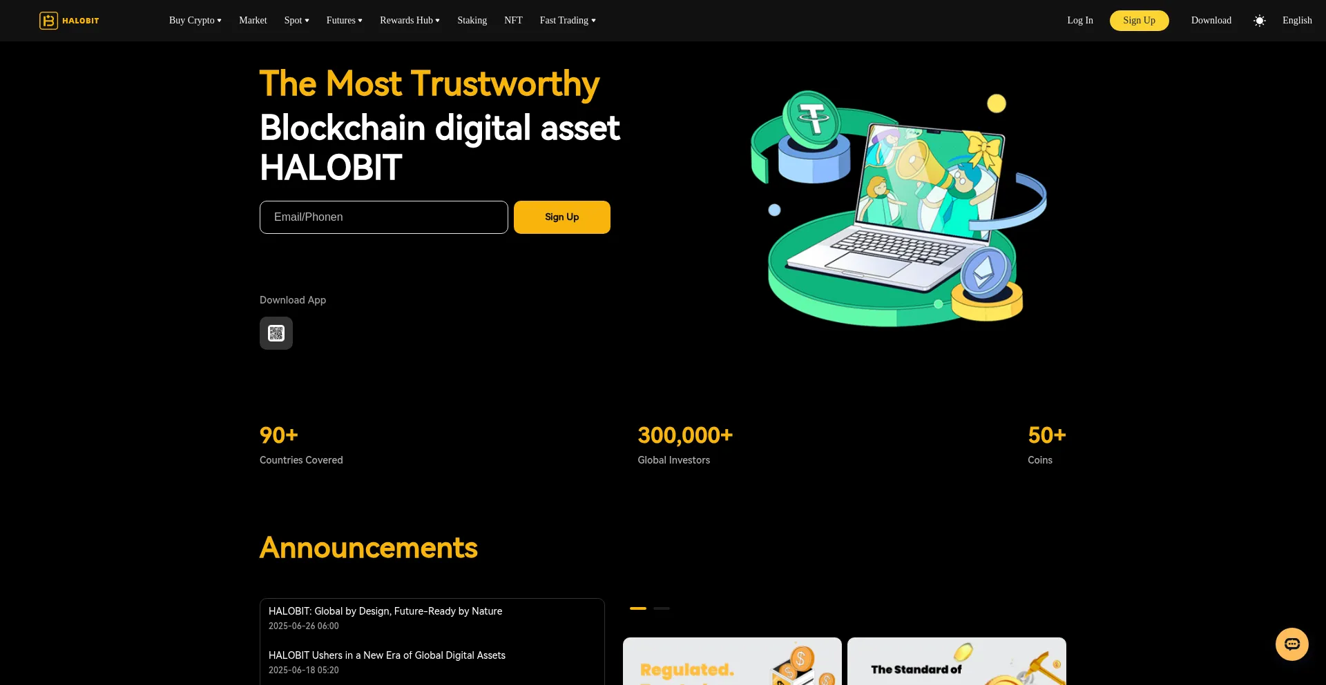 Website screenshot of Halobit.com