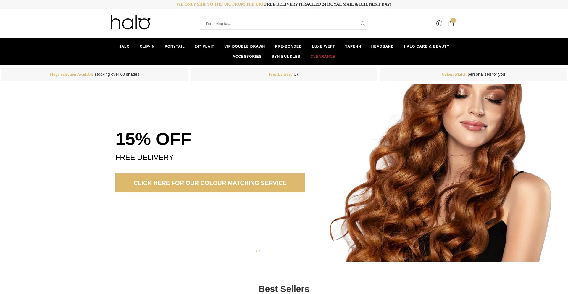 Website screenshot of Halohairextensions.com