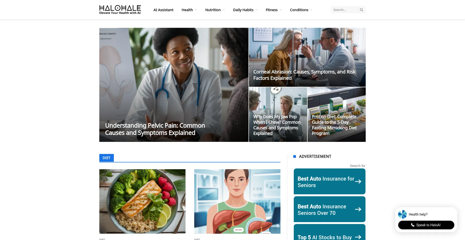 Website screenshot of Halohale.com