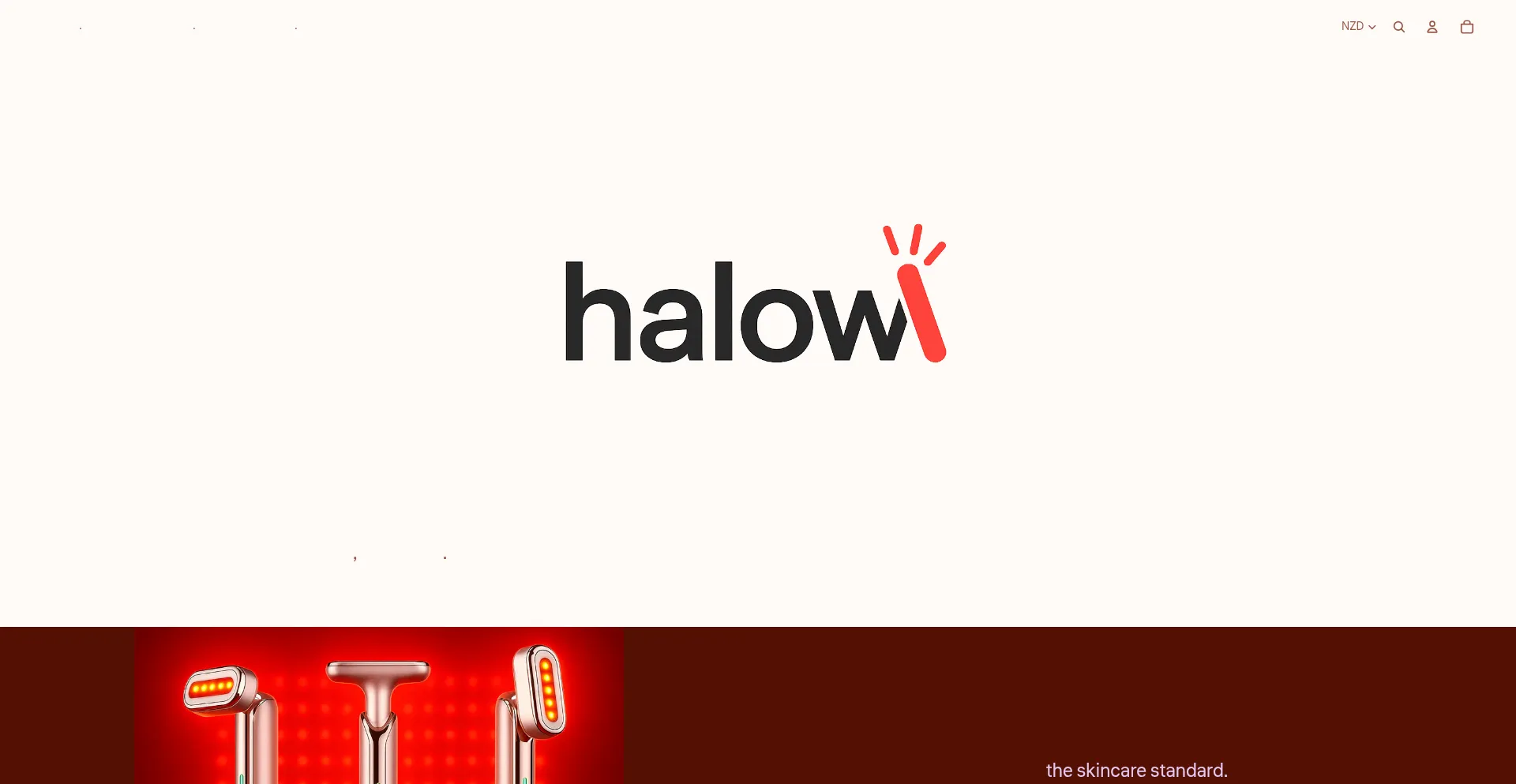 Website screenshot of Halowskincare.com