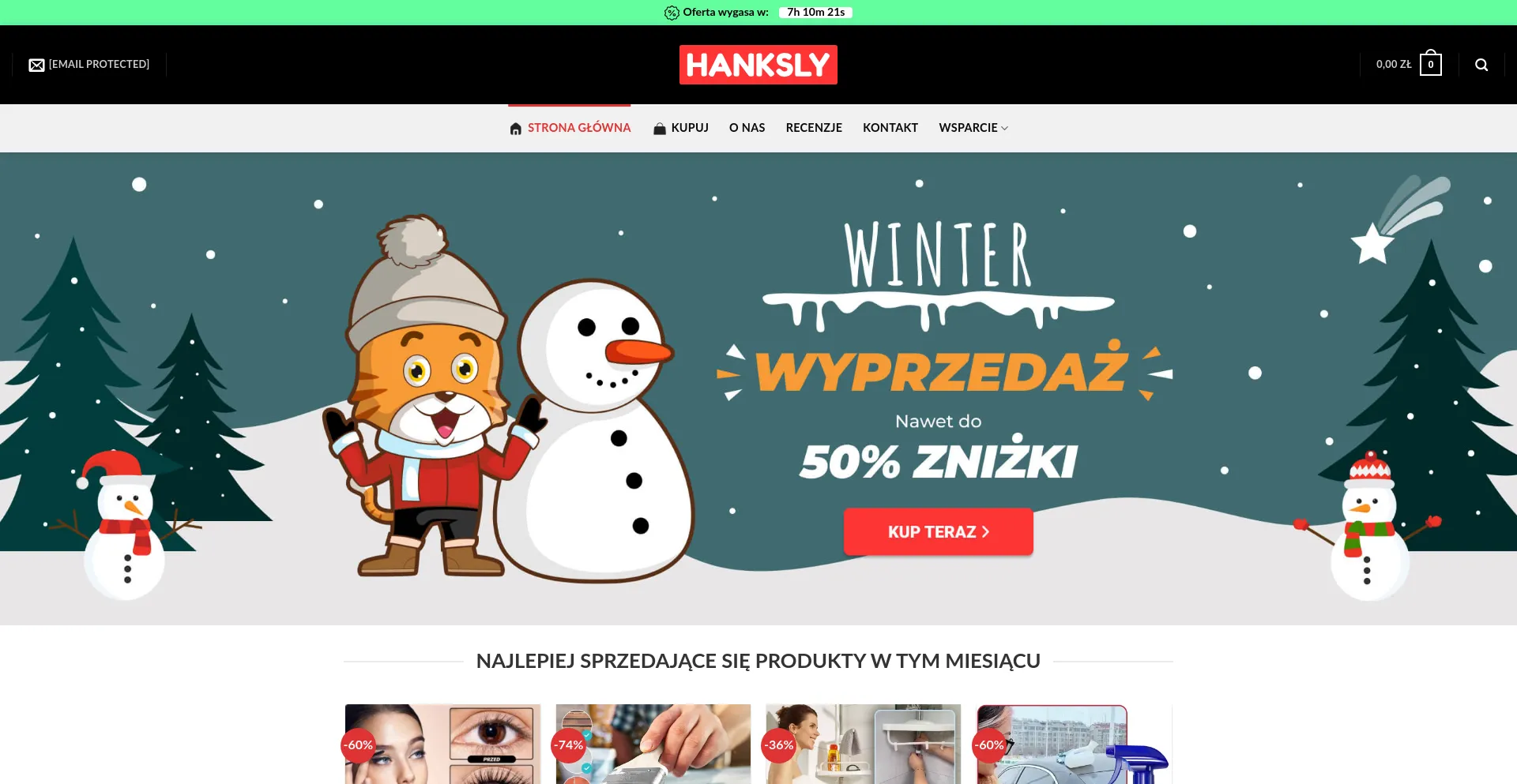 Website screenshot of Hanksly.pl