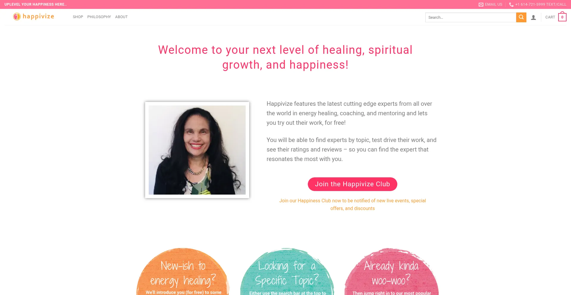 Website screenshot of Happivize.com