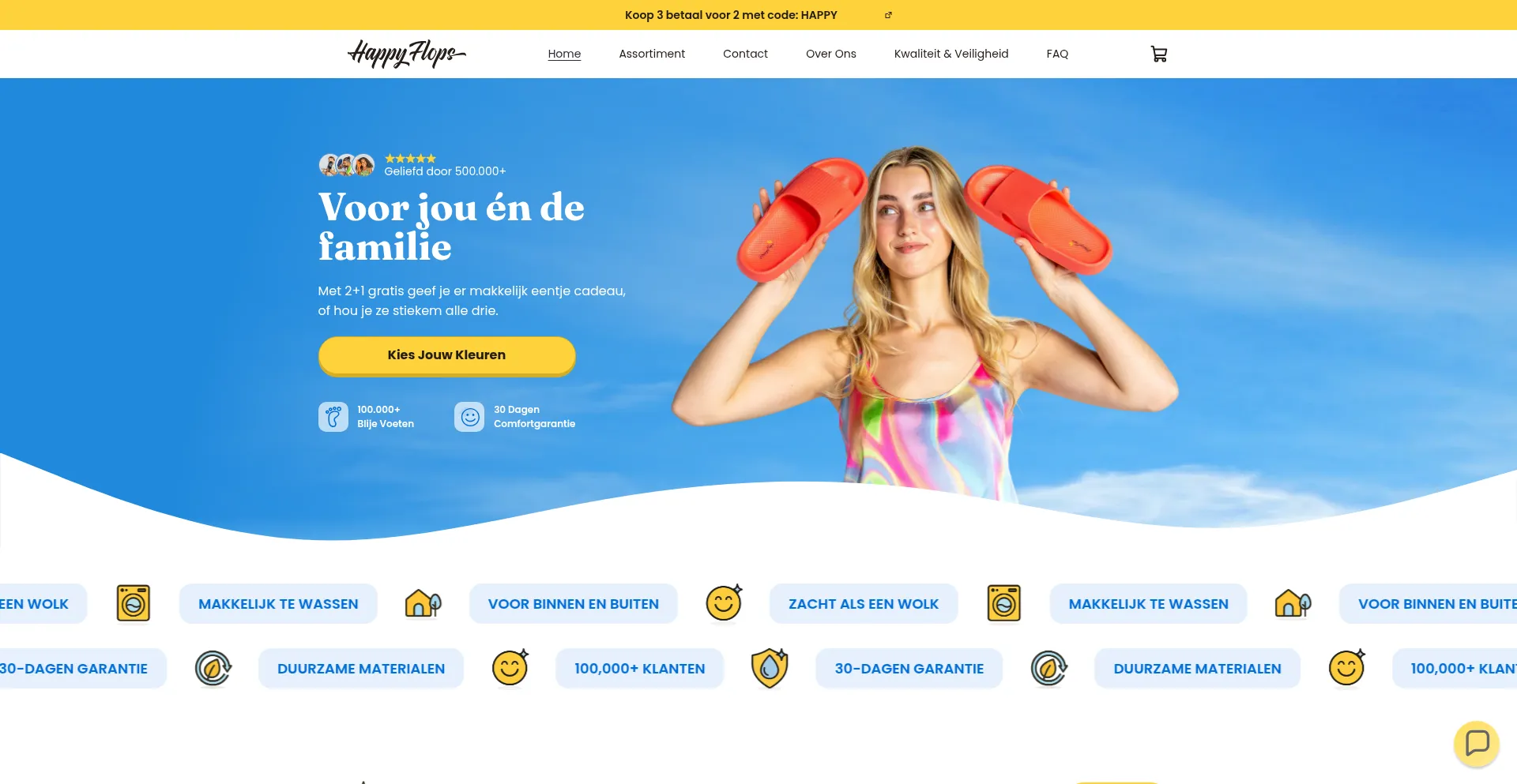 Website screenshot of Happyflops.nl