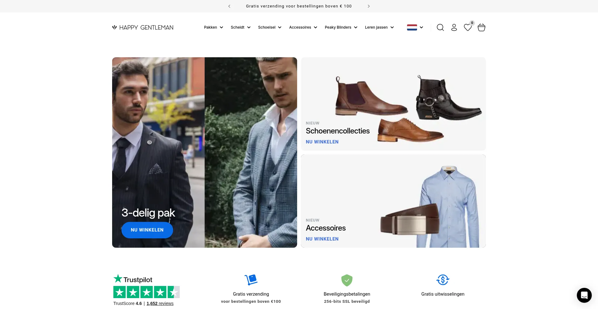Website screenshot of Happygentleman.nl