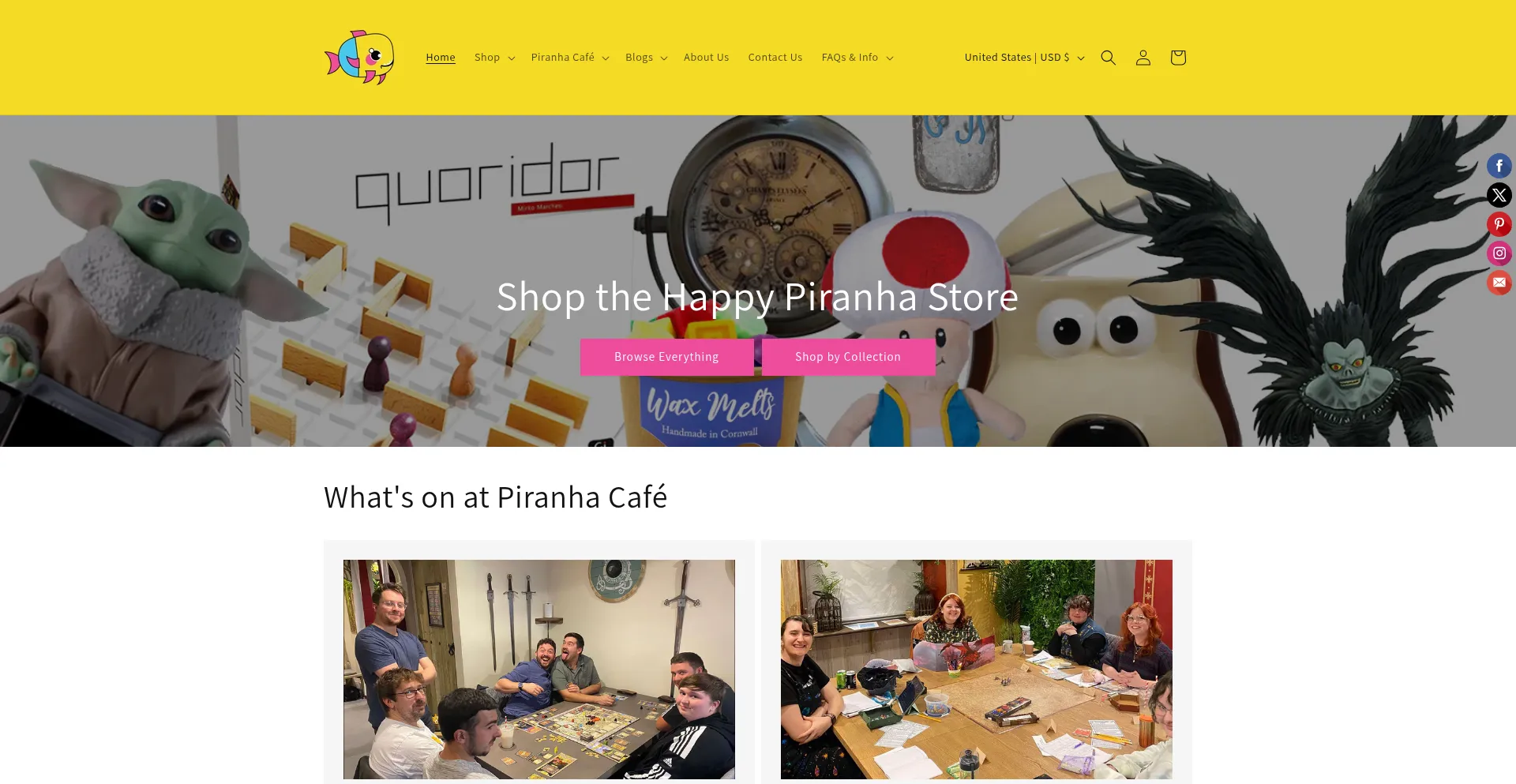 Website screenshot of Happypiranha.com
