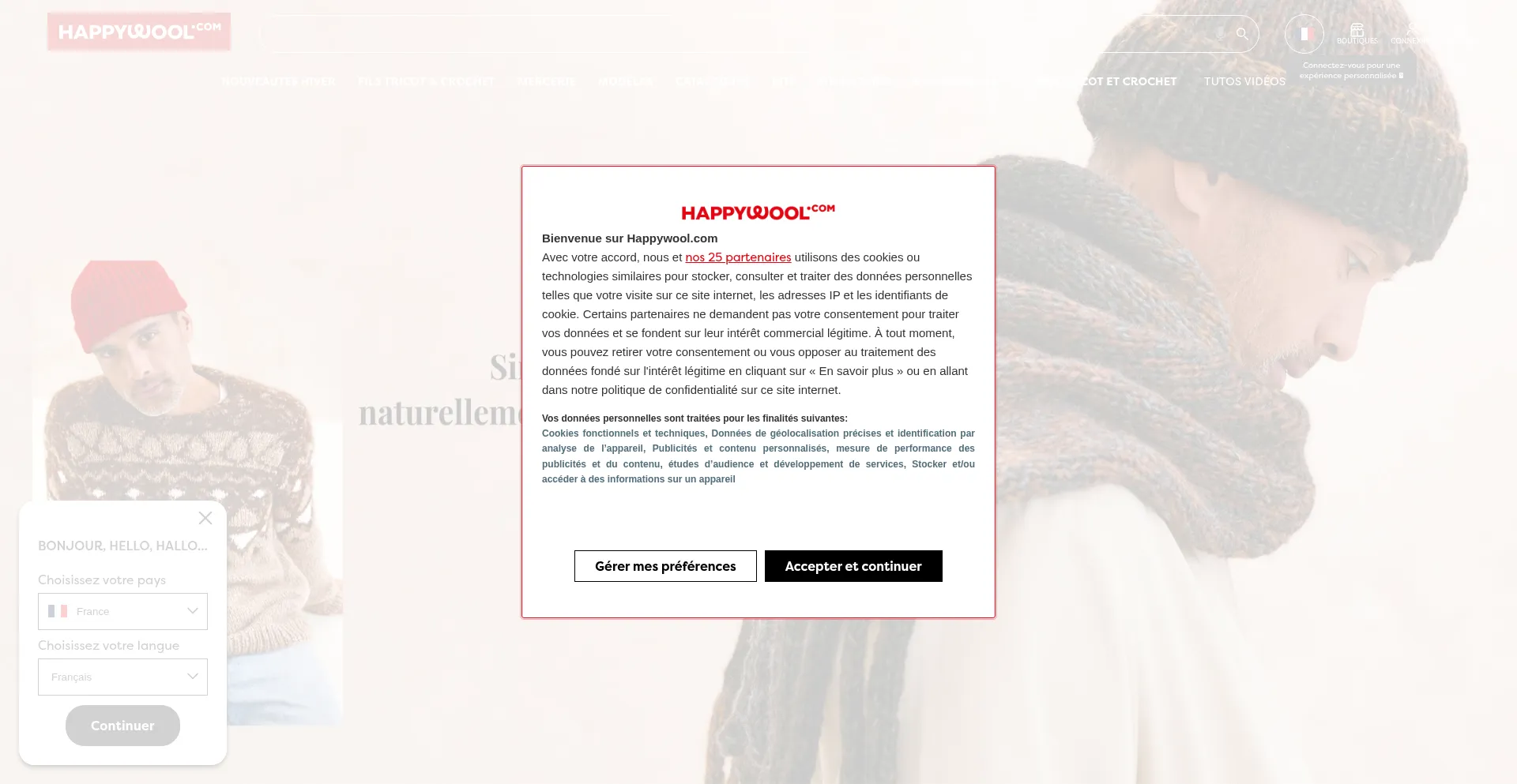 Website screenshot of Happywool.com