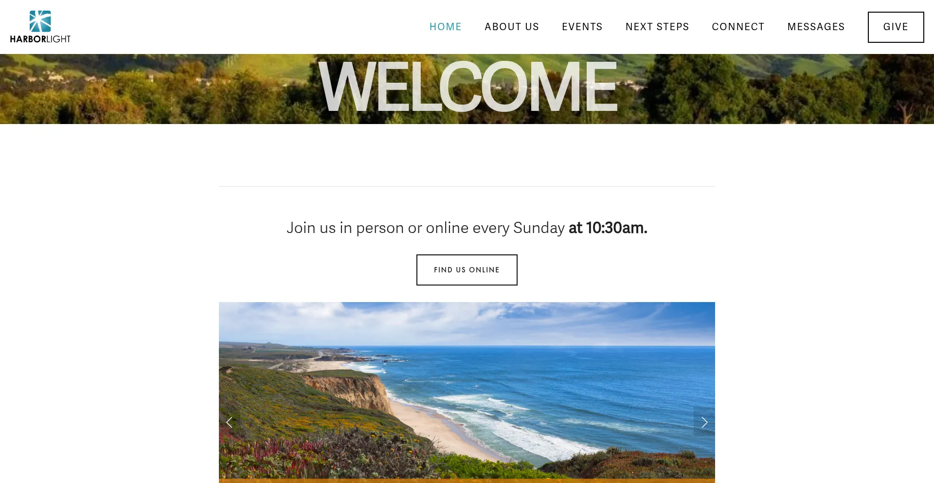 Website screenshot of Harborlight.com