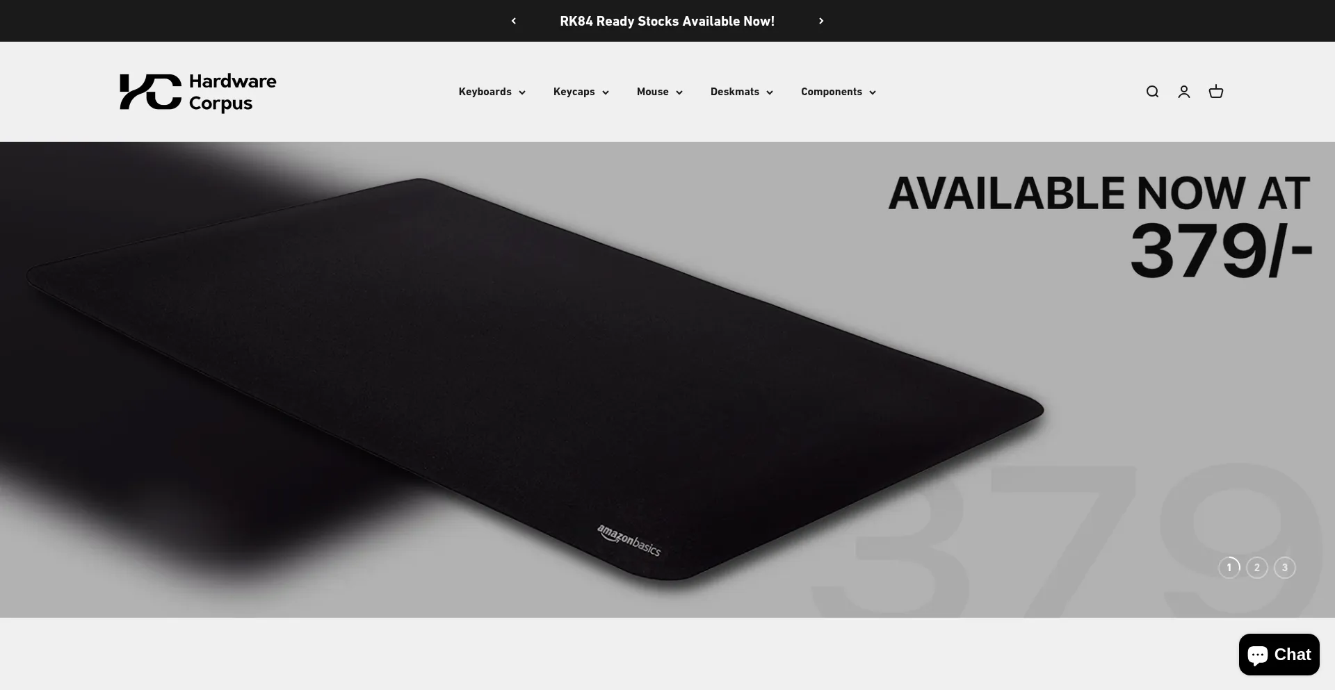 Website screenshot of Hardwarecorpus.in