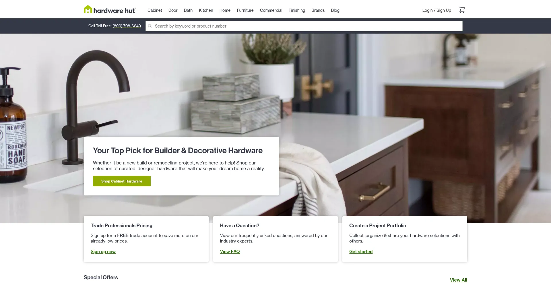 Website screenshot of Hardwarehut.com