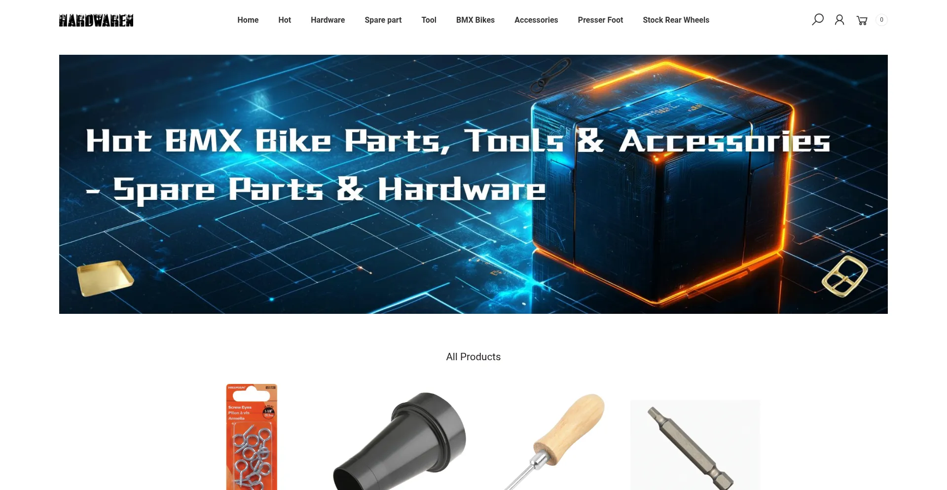Website screenshot of Hardwaren.com