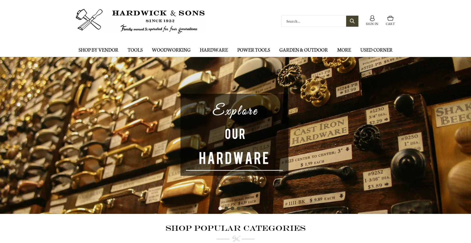 Website screenshot of Hardwickandsons.com