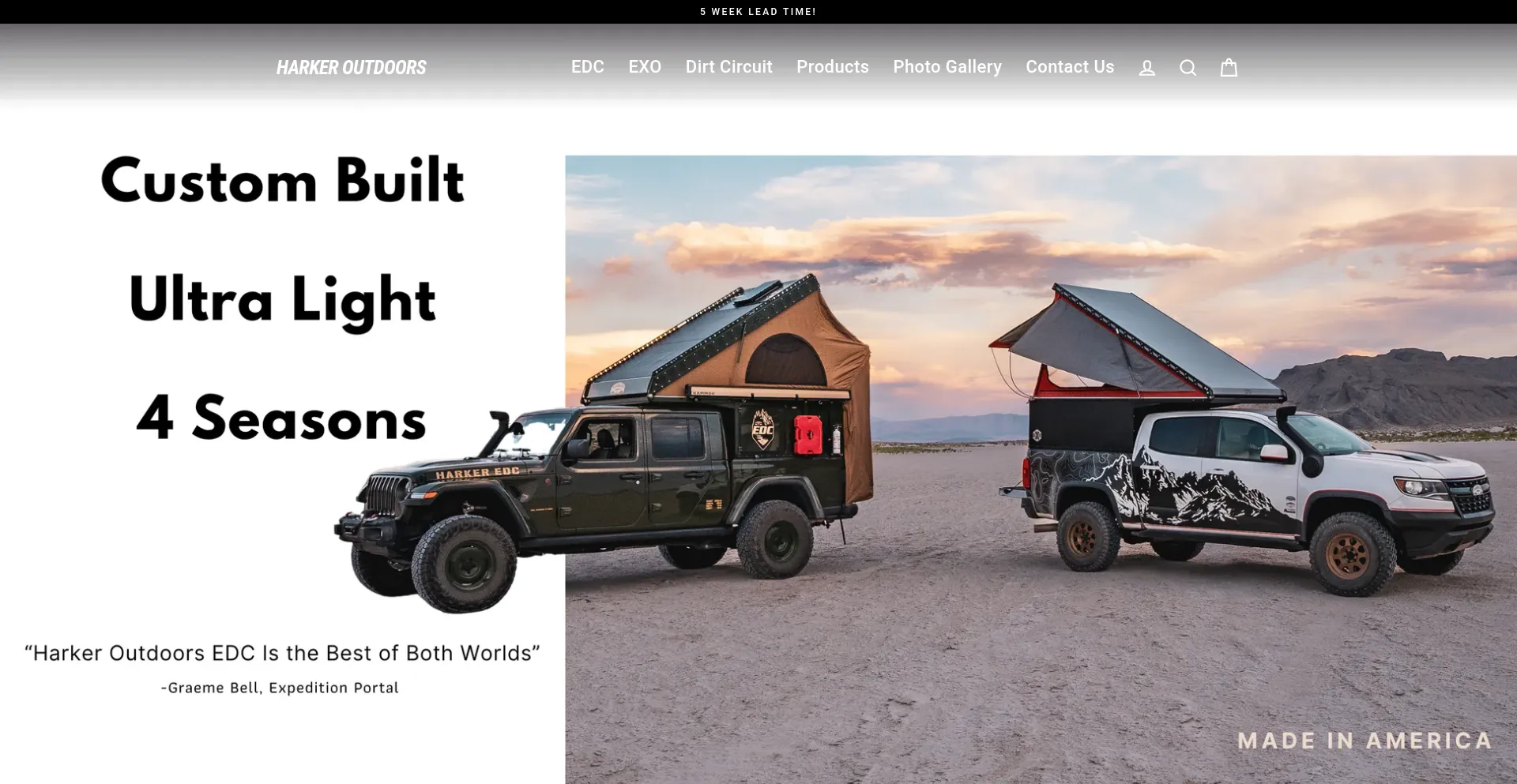Website screenshot of Harkeroutdoors.com