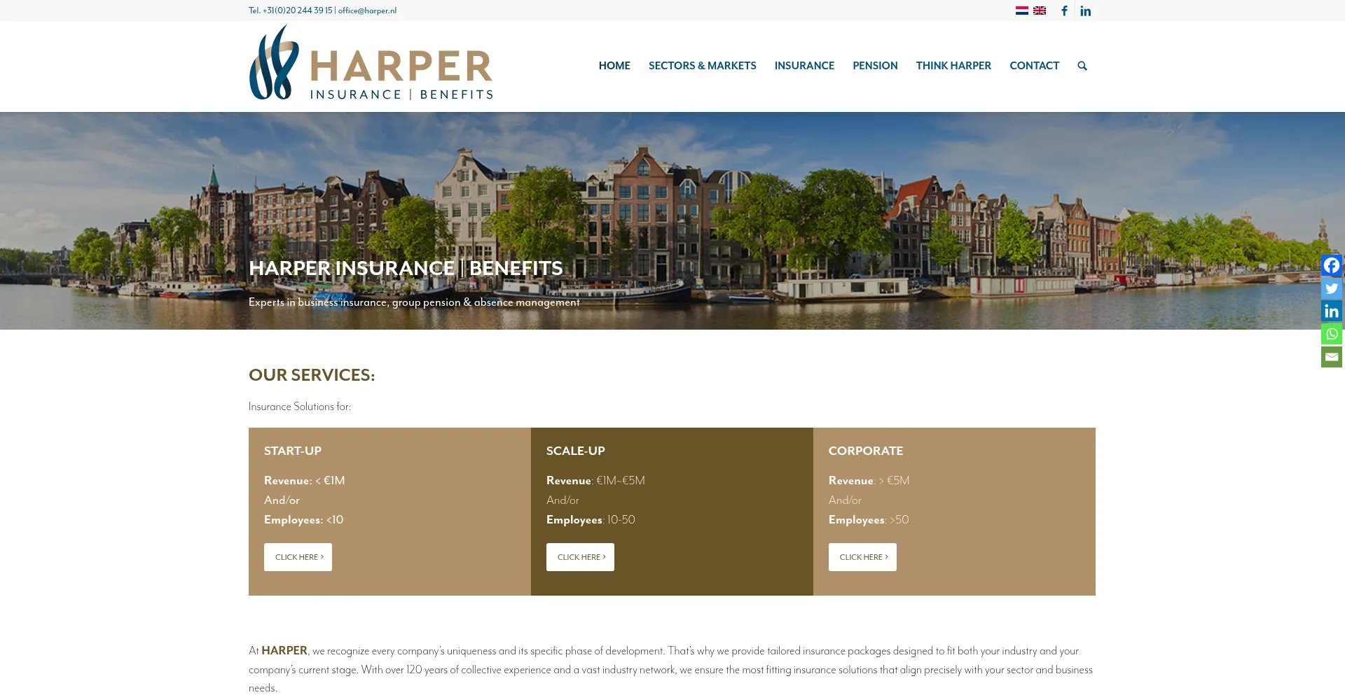 Website screenshot of Harper.nl