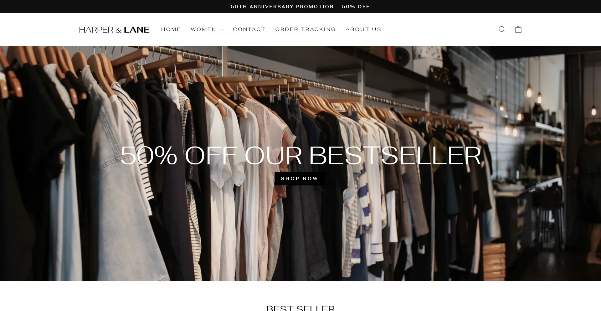 Website screenshot of Harperandlane.com