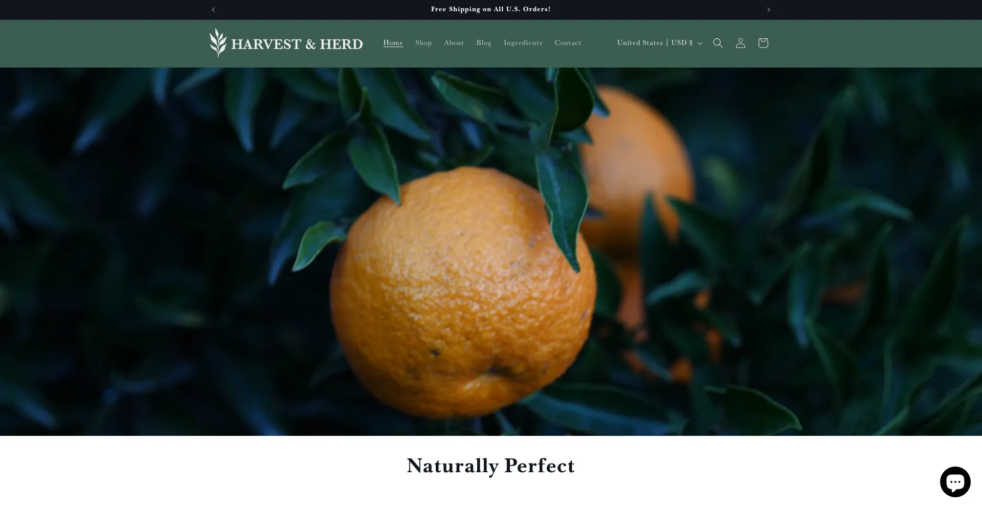 Website screenshot of Harvestandherd.com