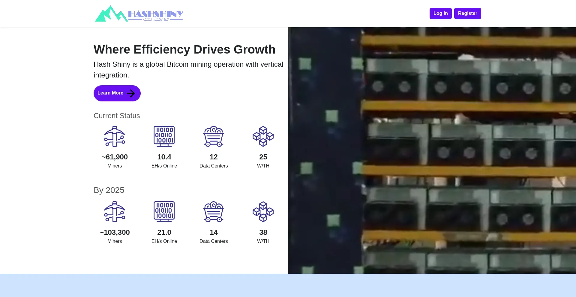 Website screenshot of Hashshiny.net