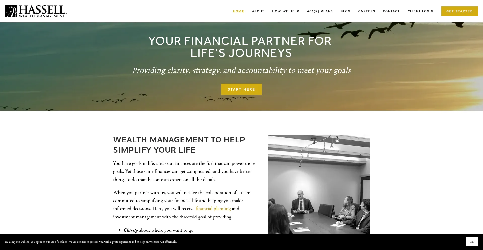 Website screenshot of Hassellwealth.com