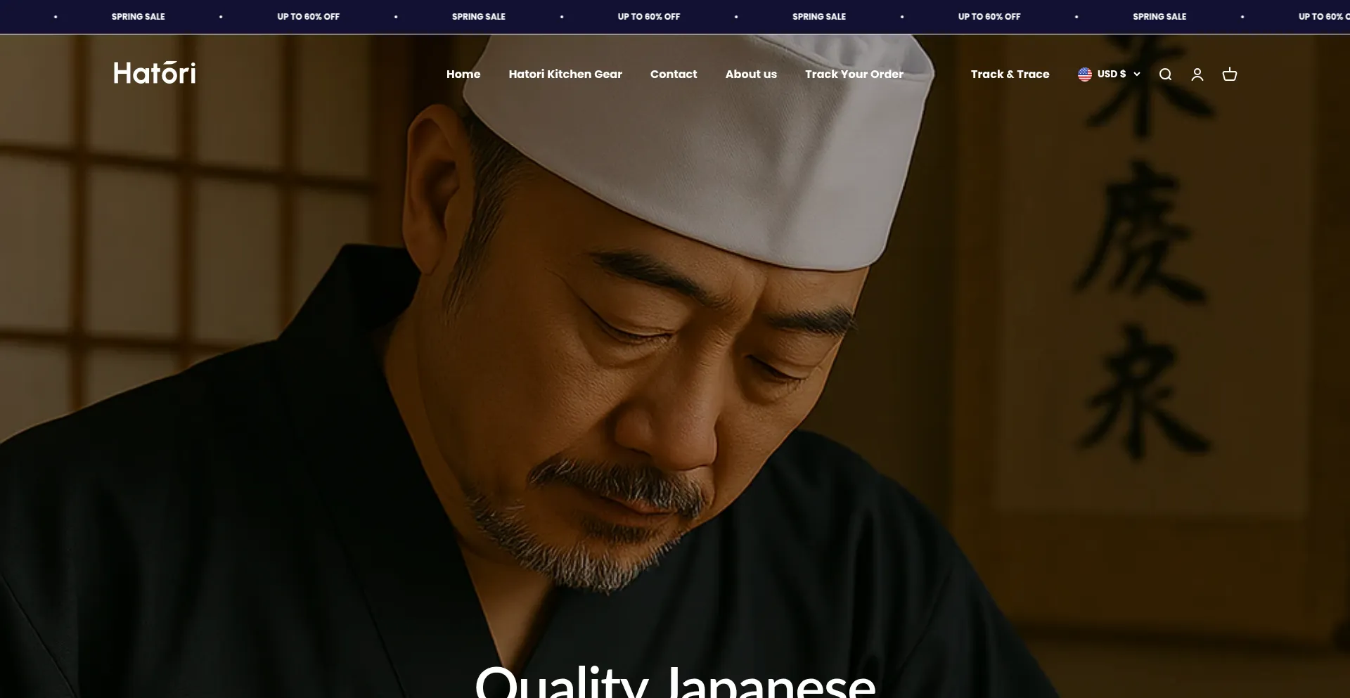 Website screenshot of Hatoriknives.com