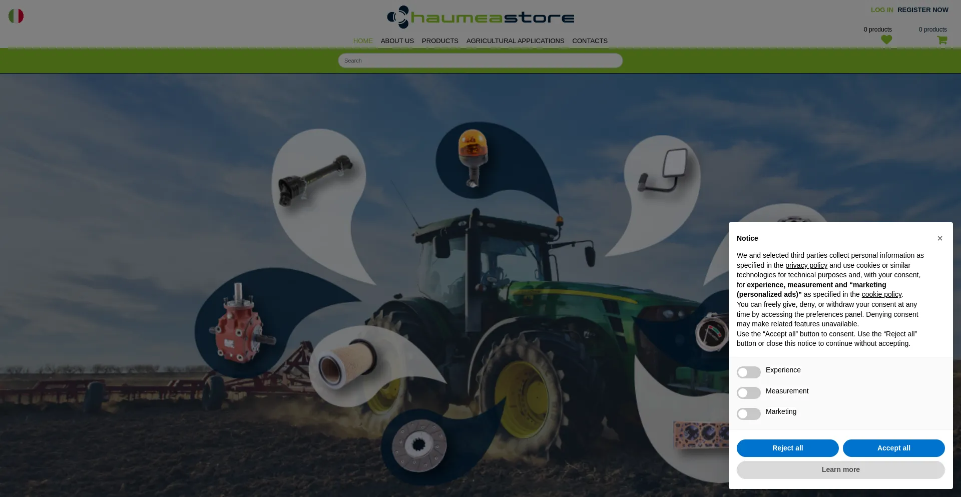 Website screenshot of Haumeastore.com