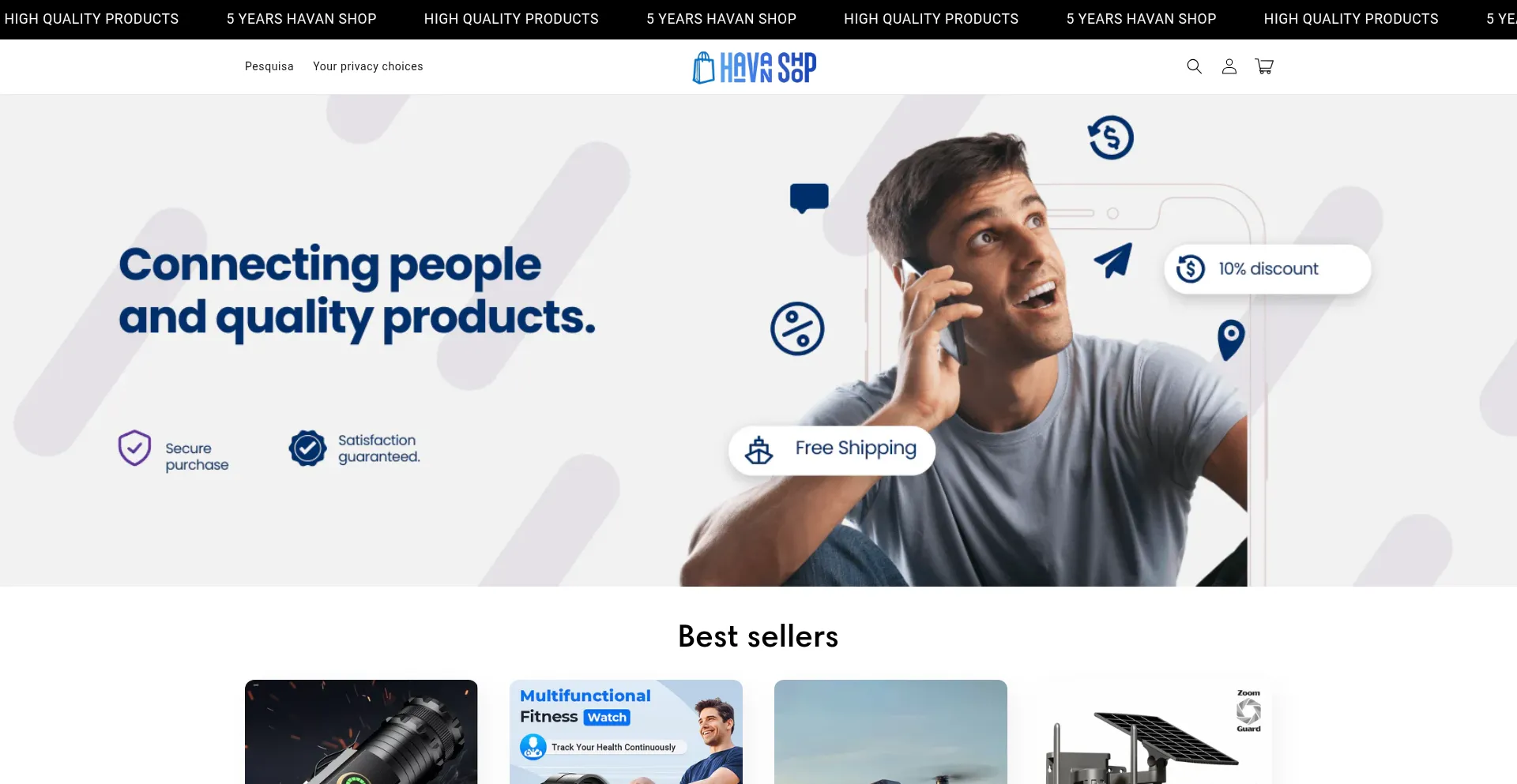 Website screenshot of Havanshop.com