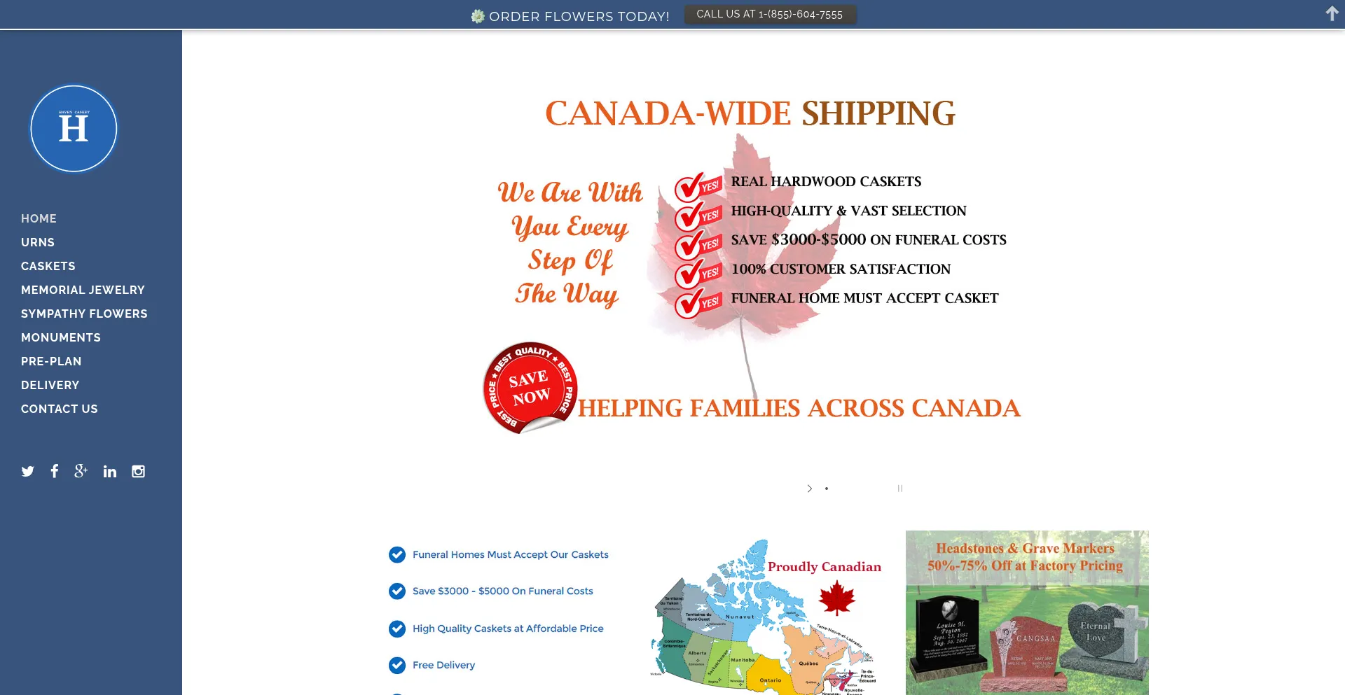 Website screenshot of Havencasket.com