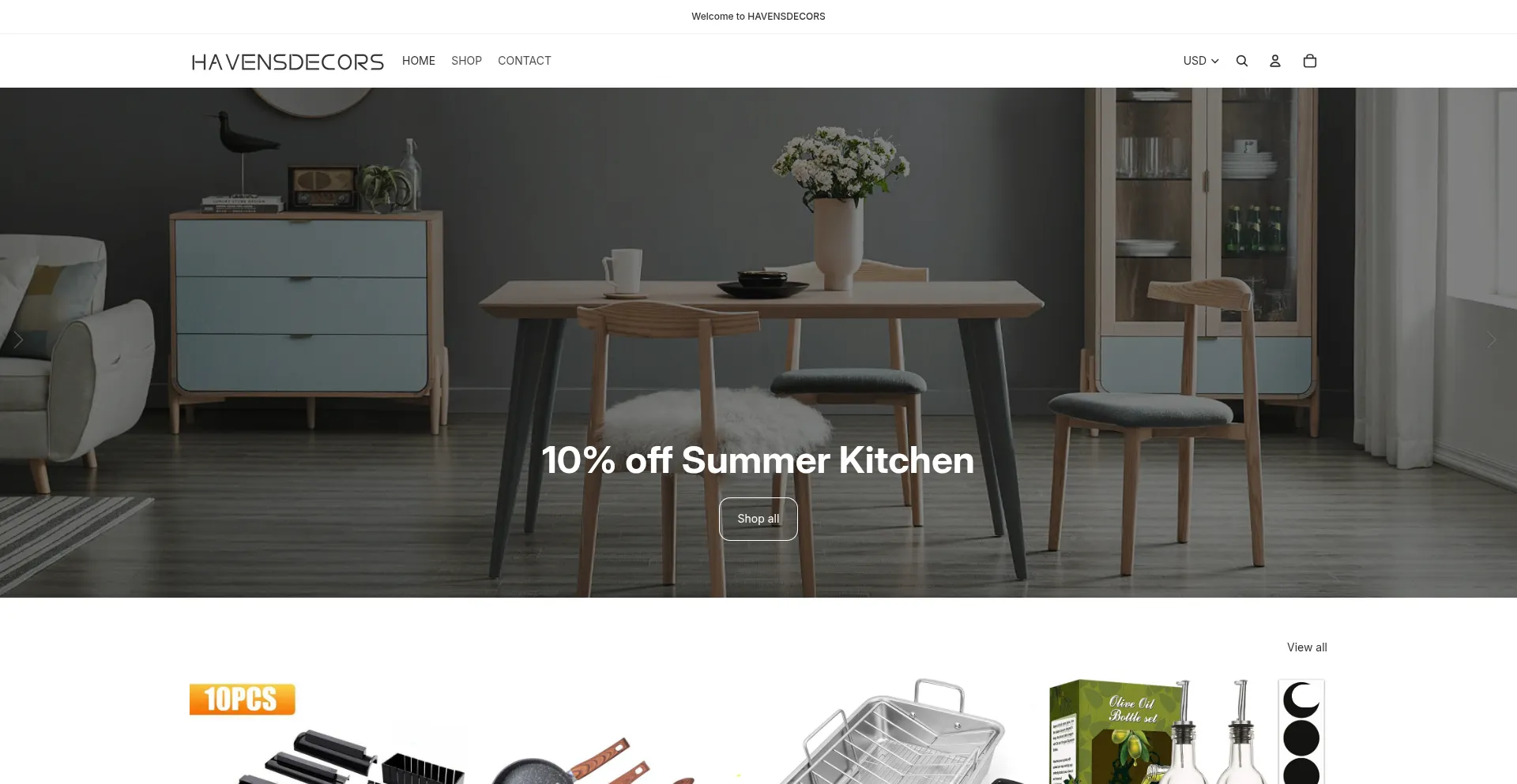 Website screenshot of Havensdecors.com