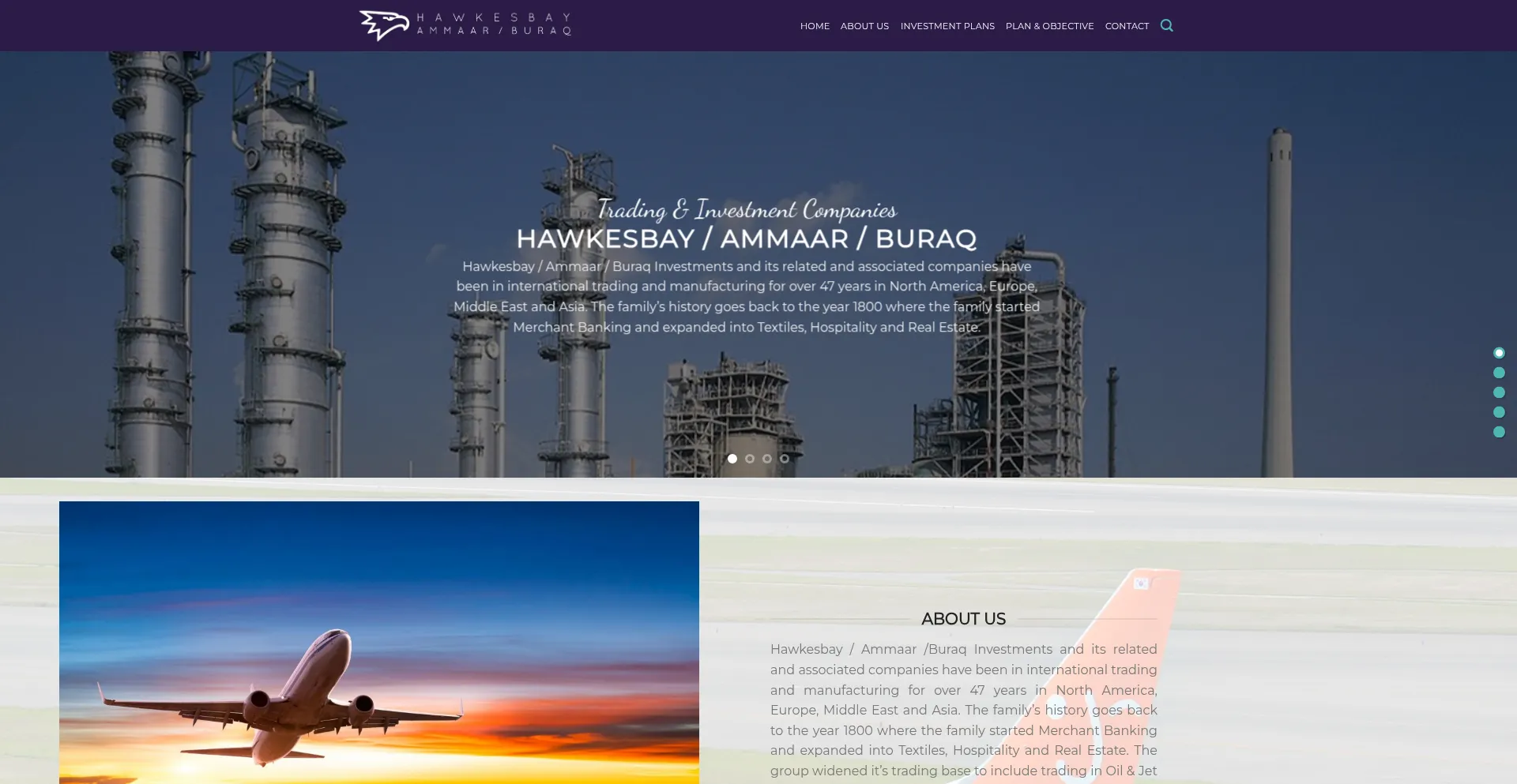 Website screenshot of Hawkesbayinvestments.com