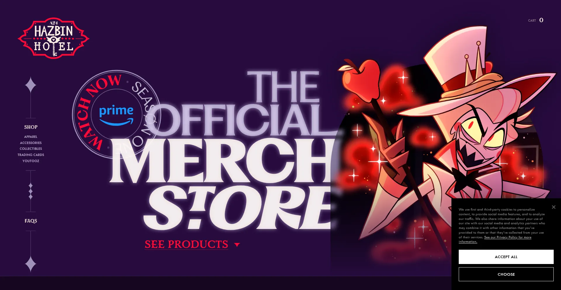 Website screenshot of Hazbinhotel.com