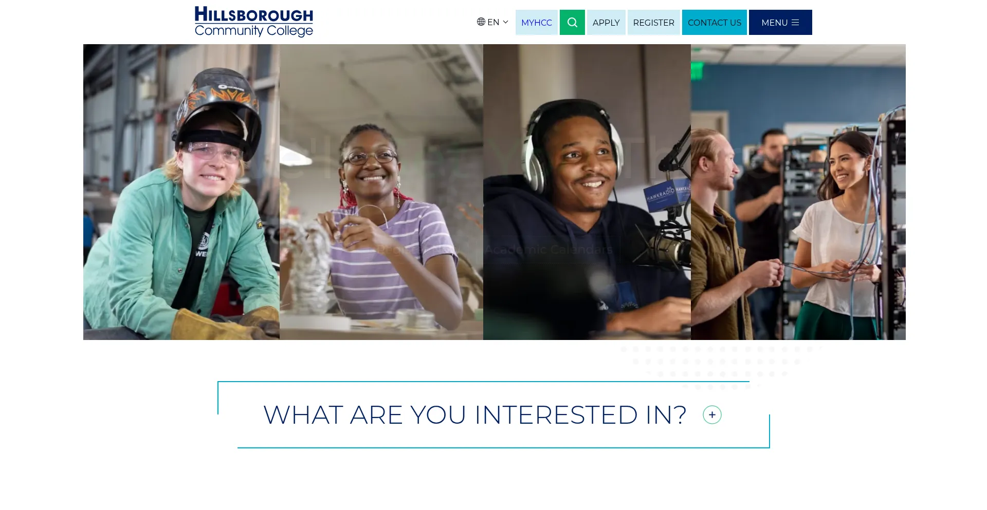 Website screenshot of Hccfl.edu