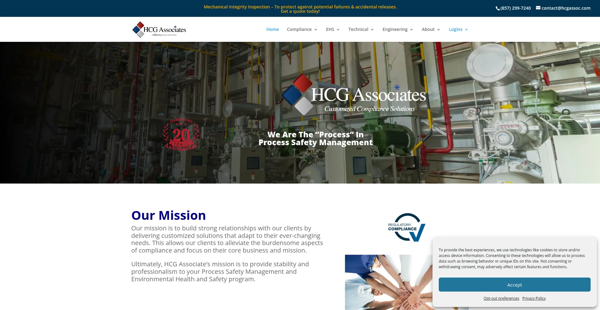 Website screenshot of Hcgassoc.com