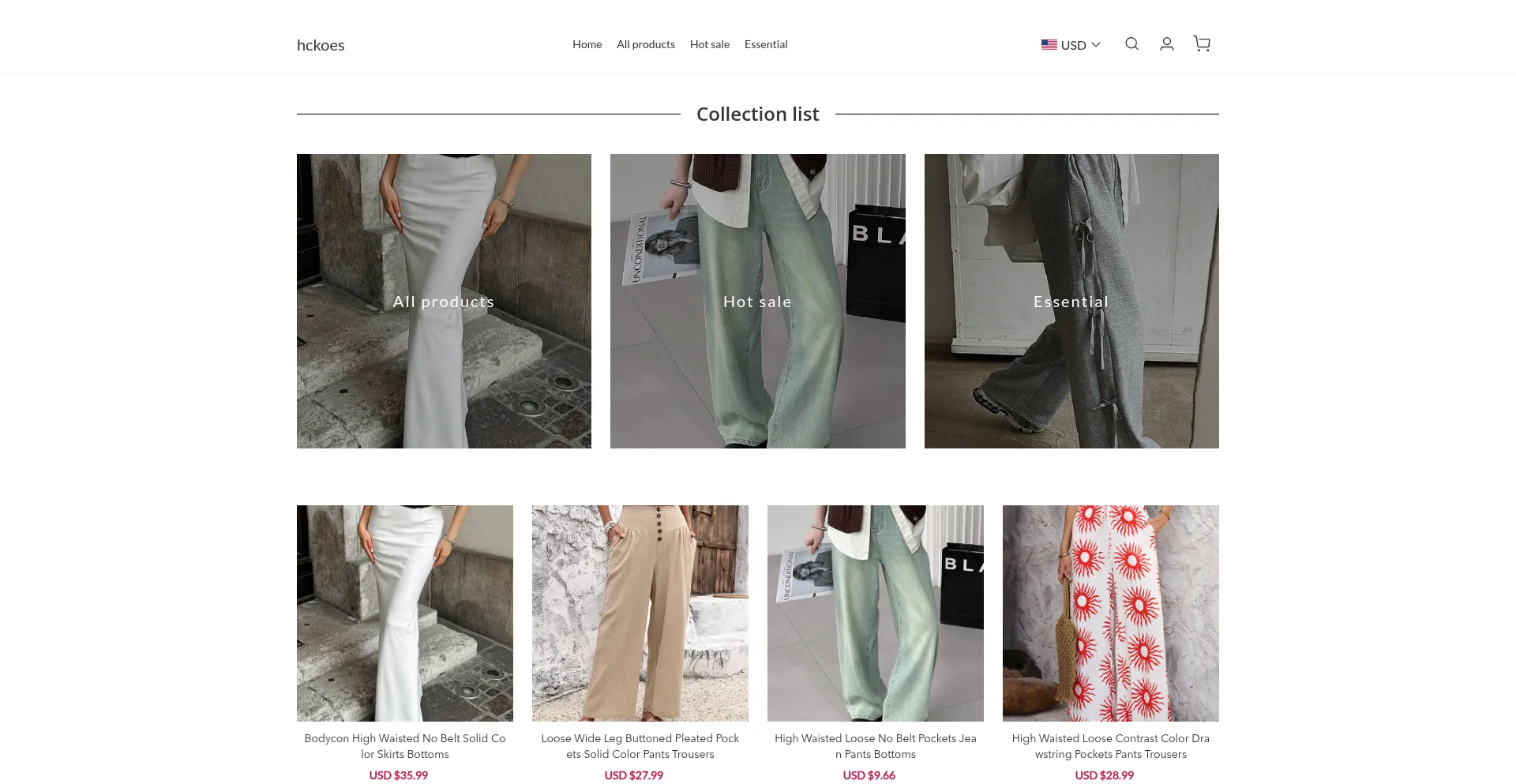 Website screenshot of Hckoes.com
