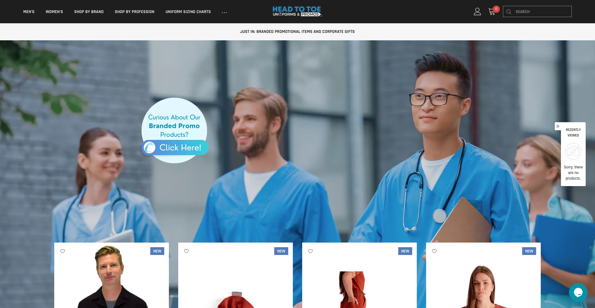 Website screenshot of Headtotoeuniforms.com