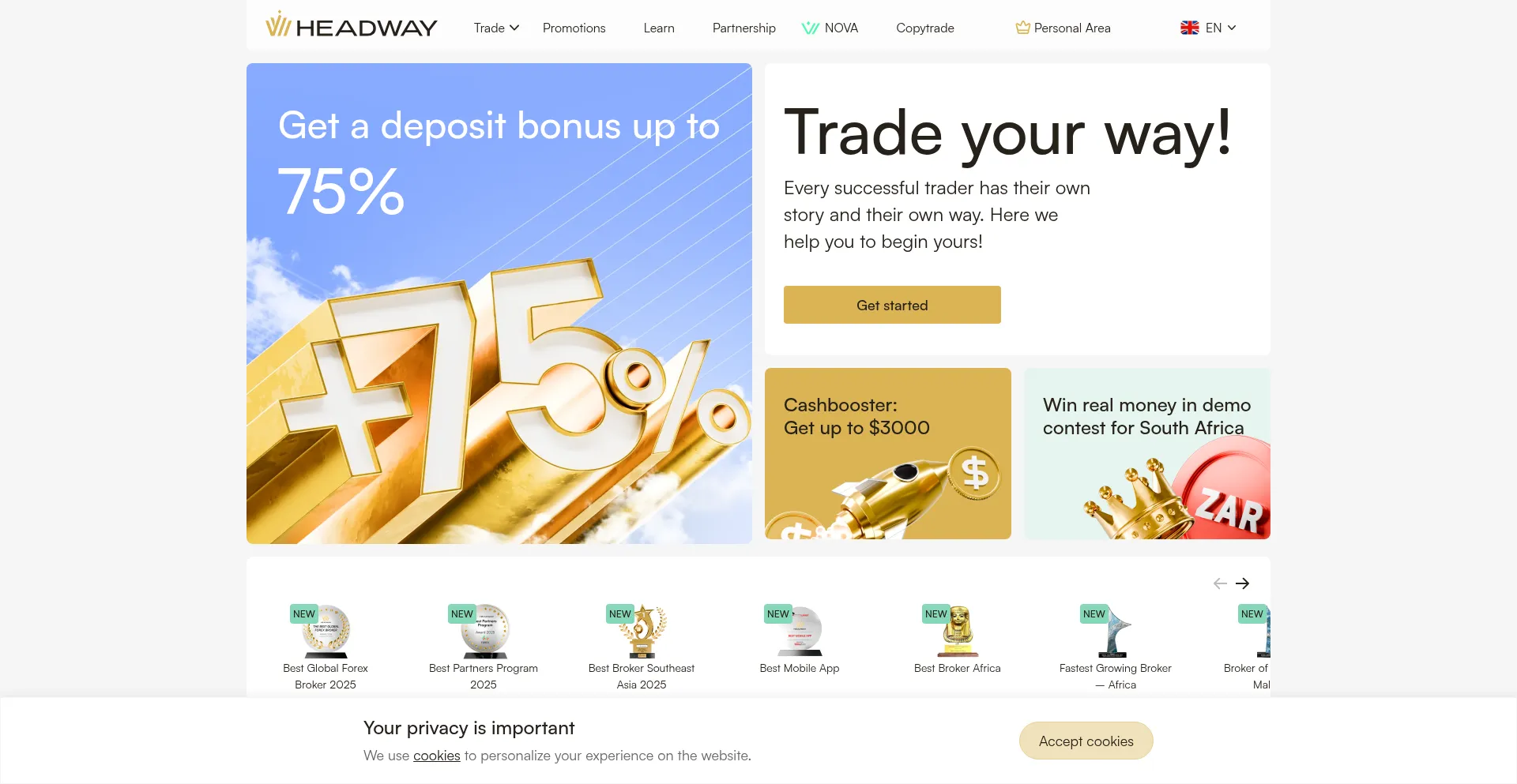 Website screenshot of Headway.partners