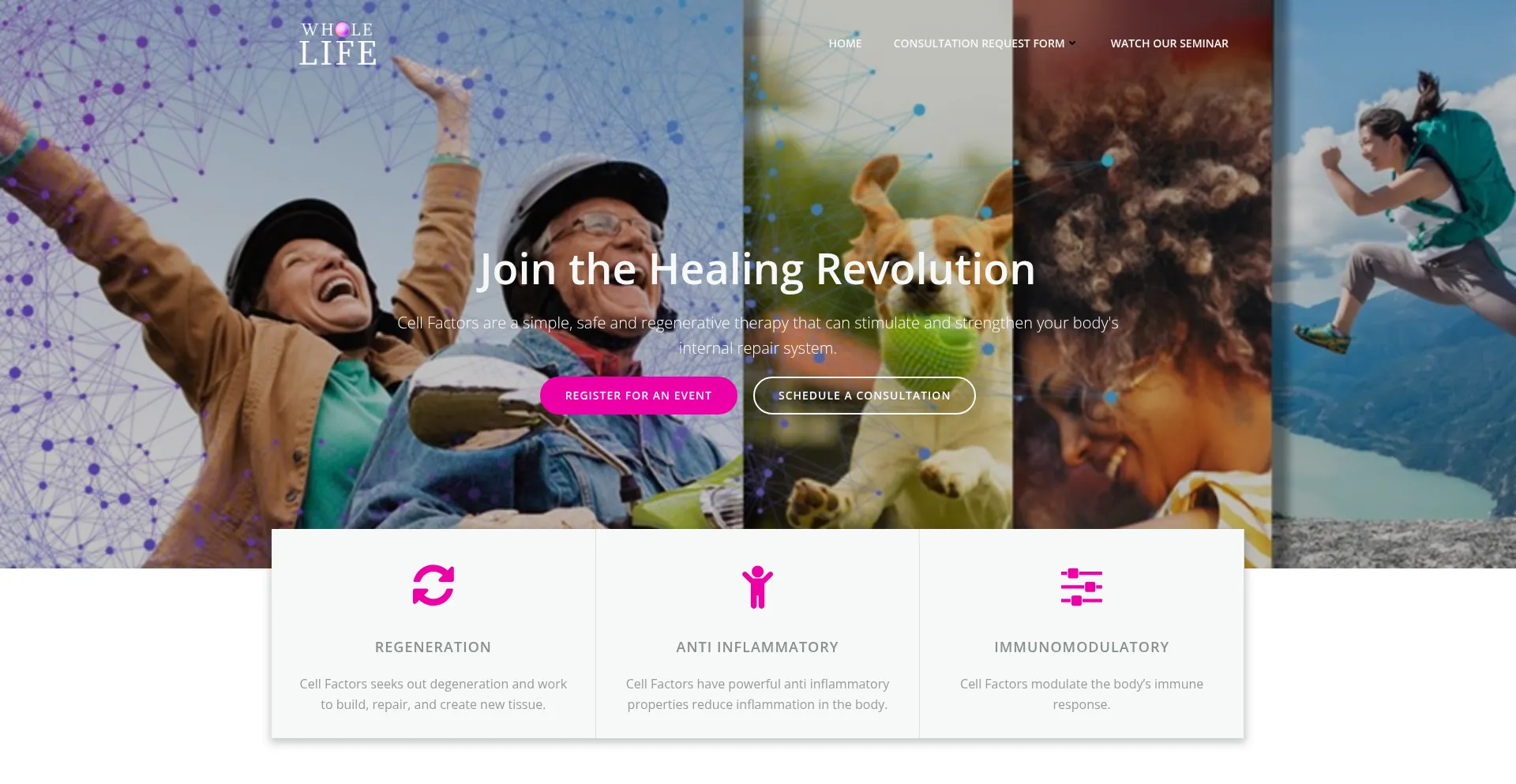 Website screenshot of Healing-revolution.com