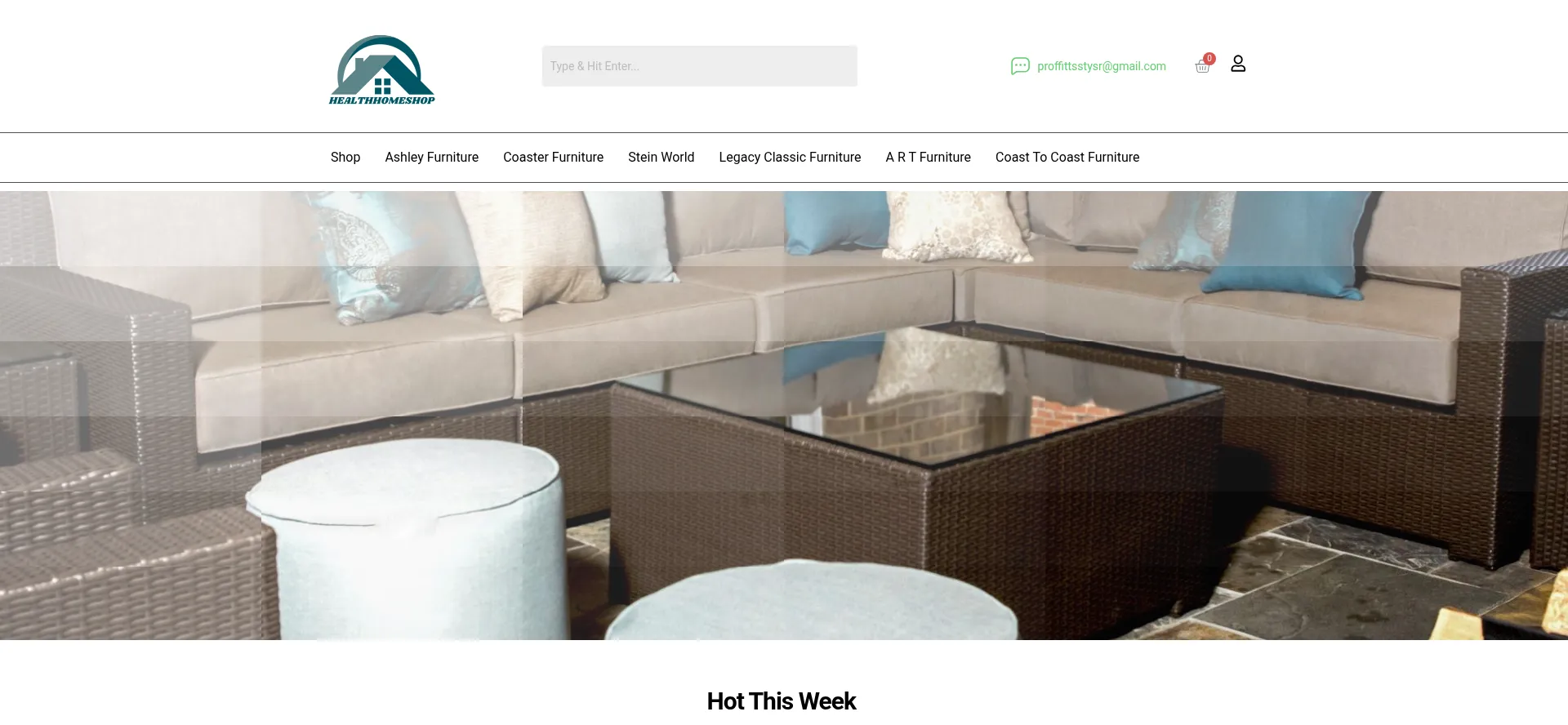 Website screenshot of Healthhomeshop.com