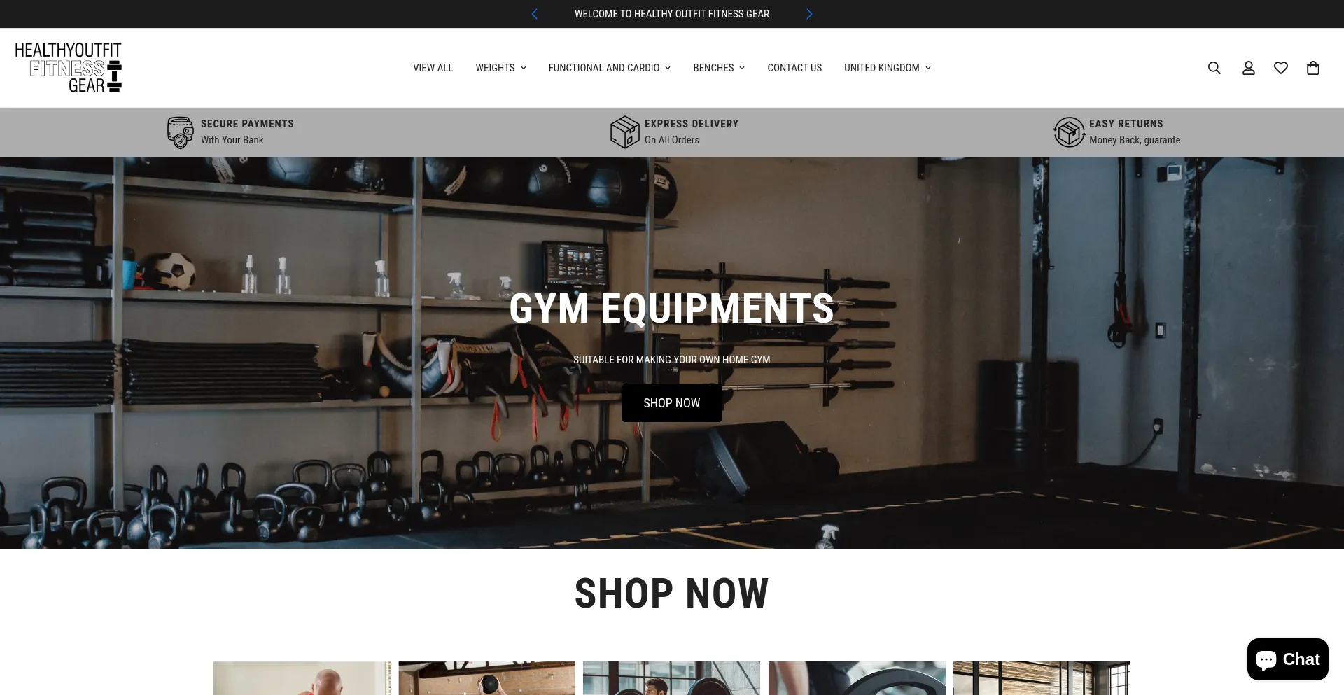 Website screenshot of Healthyoutfit.com