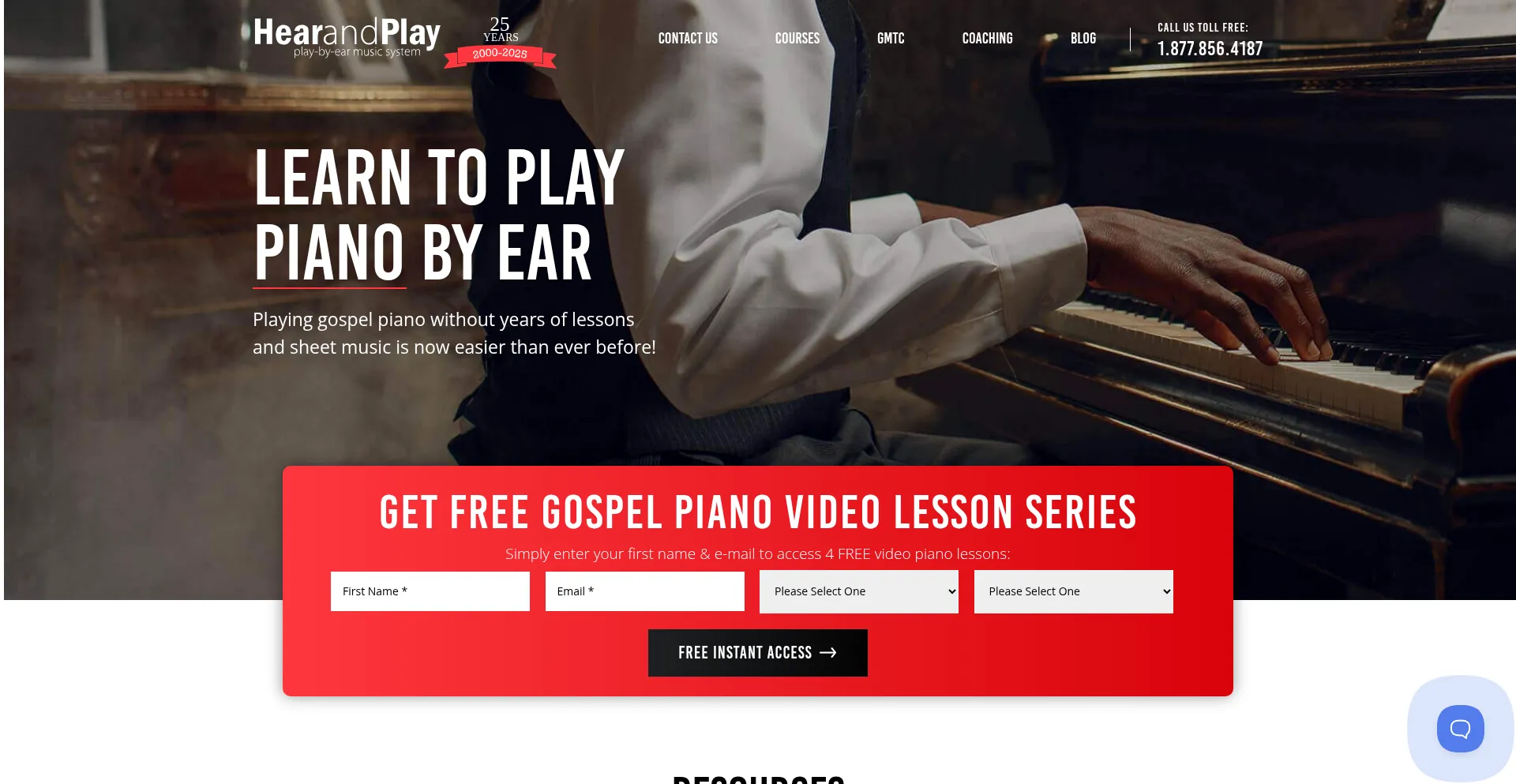 Website screenshot of Hearandplay.com