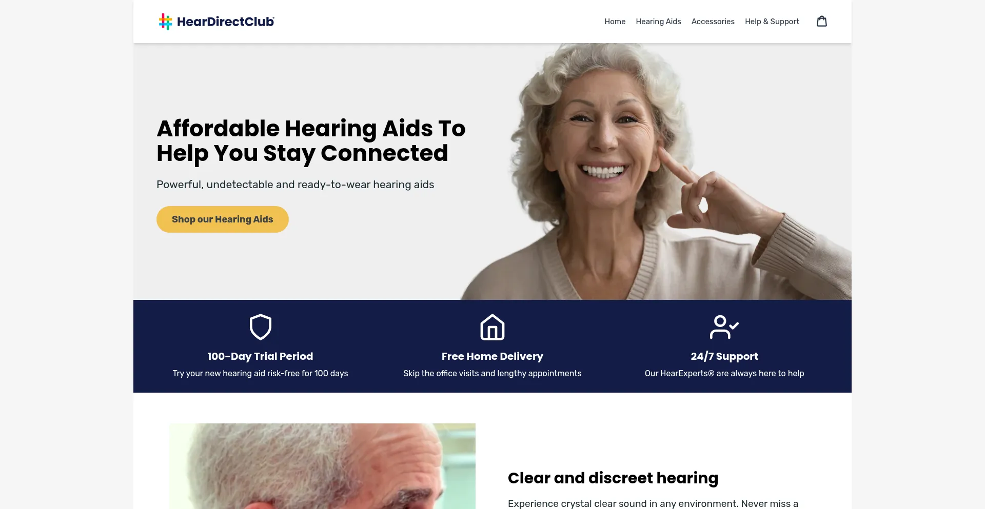 Website screenshot of Heardirectclub.com